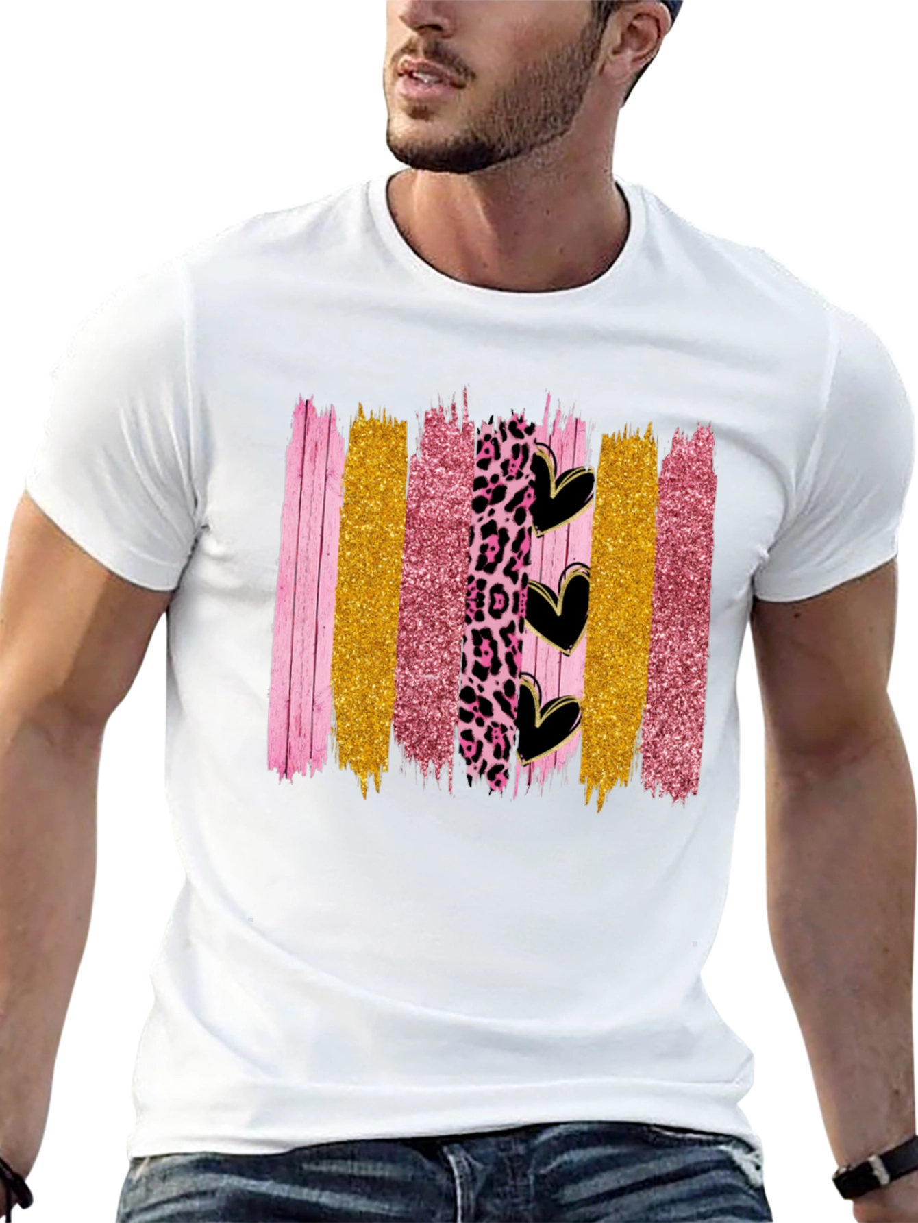 Brush Stroke Hearts Graphic Tee