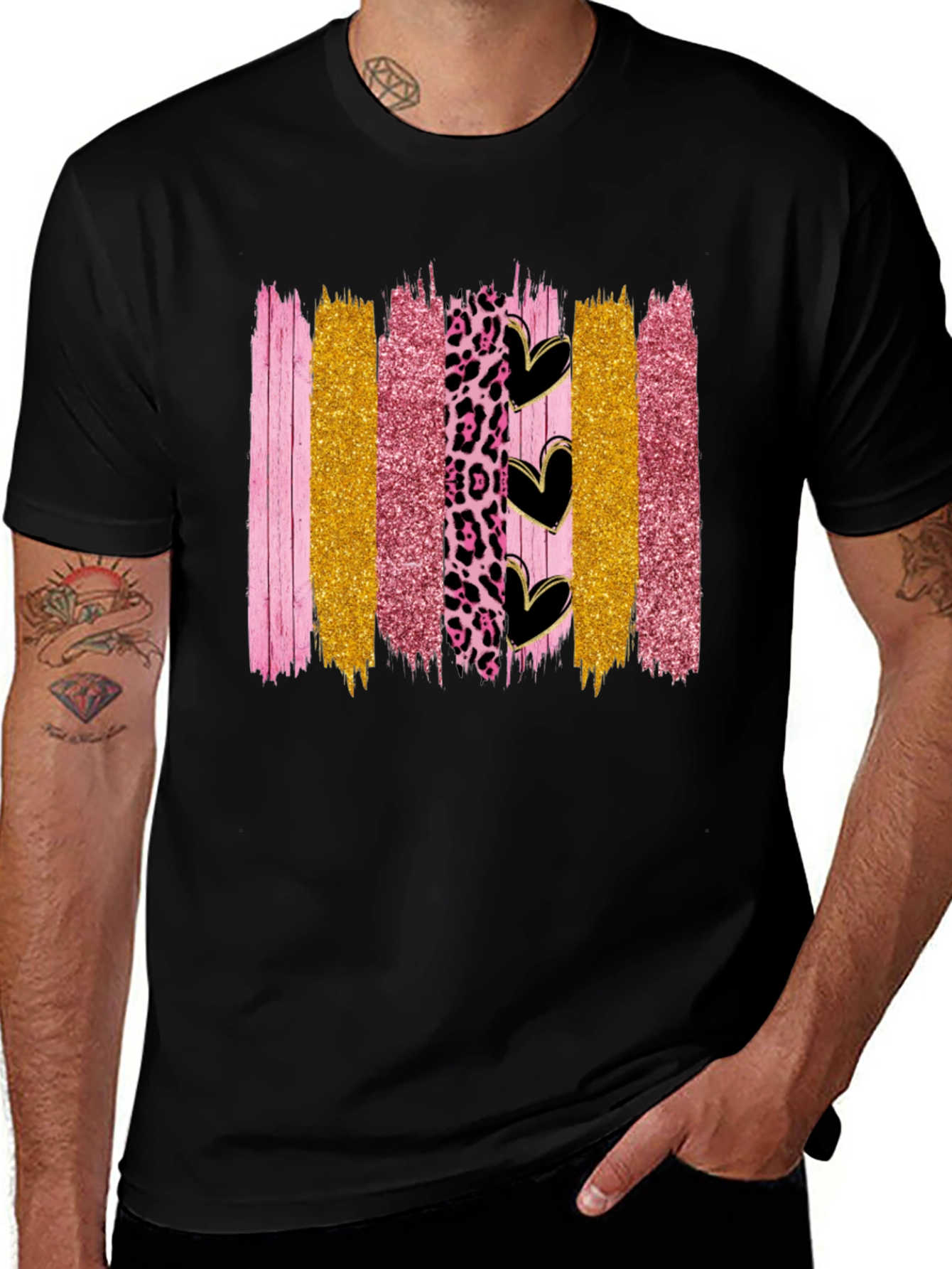 Brush Stroke Hearts Graphic Tee