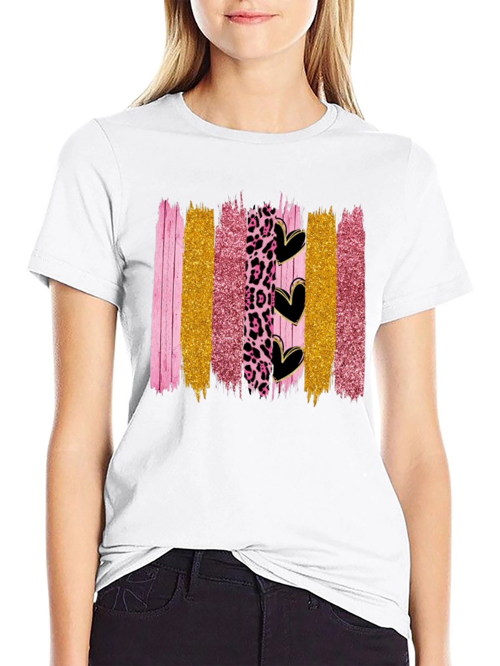 Brush Stroke Hearts Graphic Tee