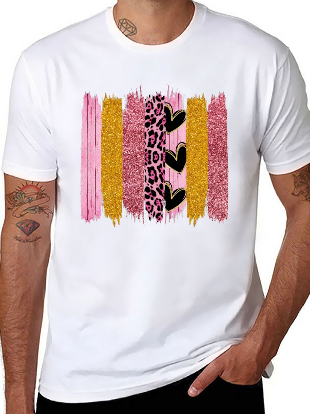 Brush Stroke Hearts Graphic Tee