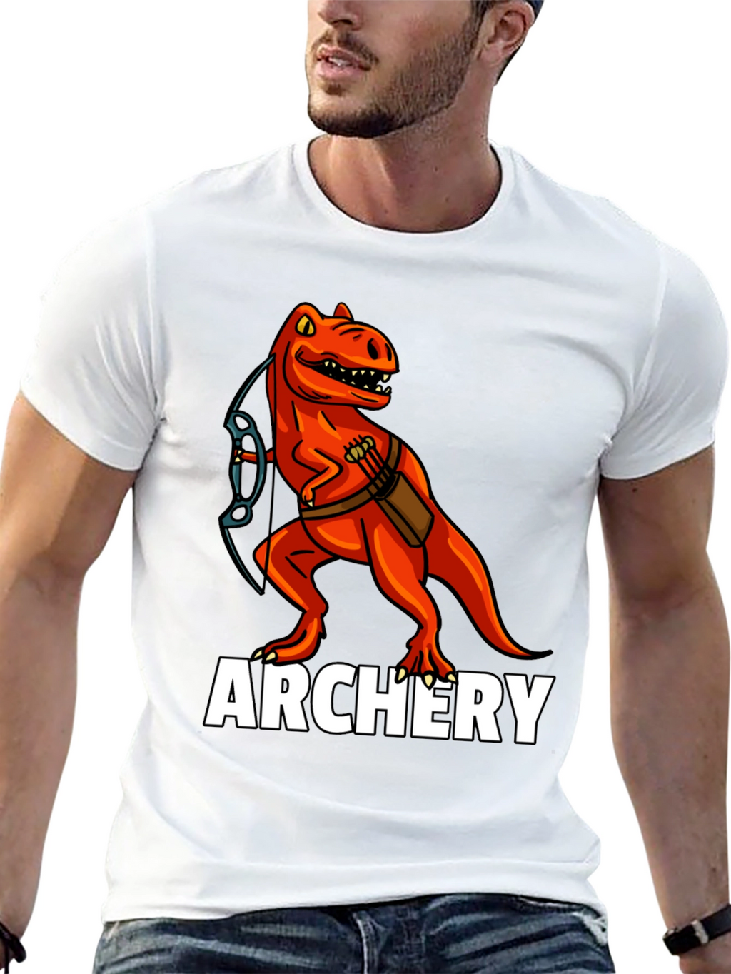 Archery Rex T-Shirt: Dinosaur Archer Tee