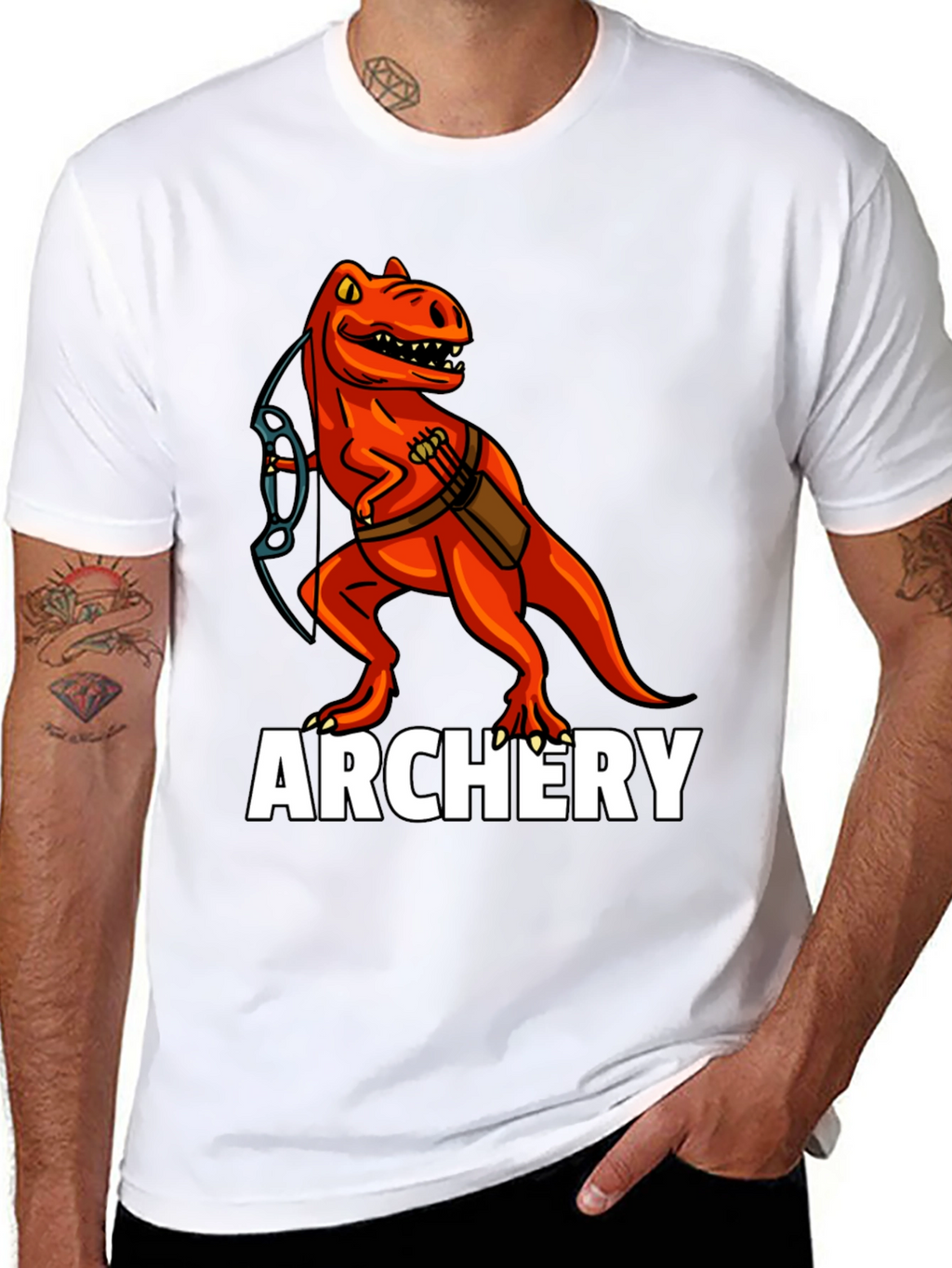 Archery Rex T-Shirt: Dinosaur Archer Tee