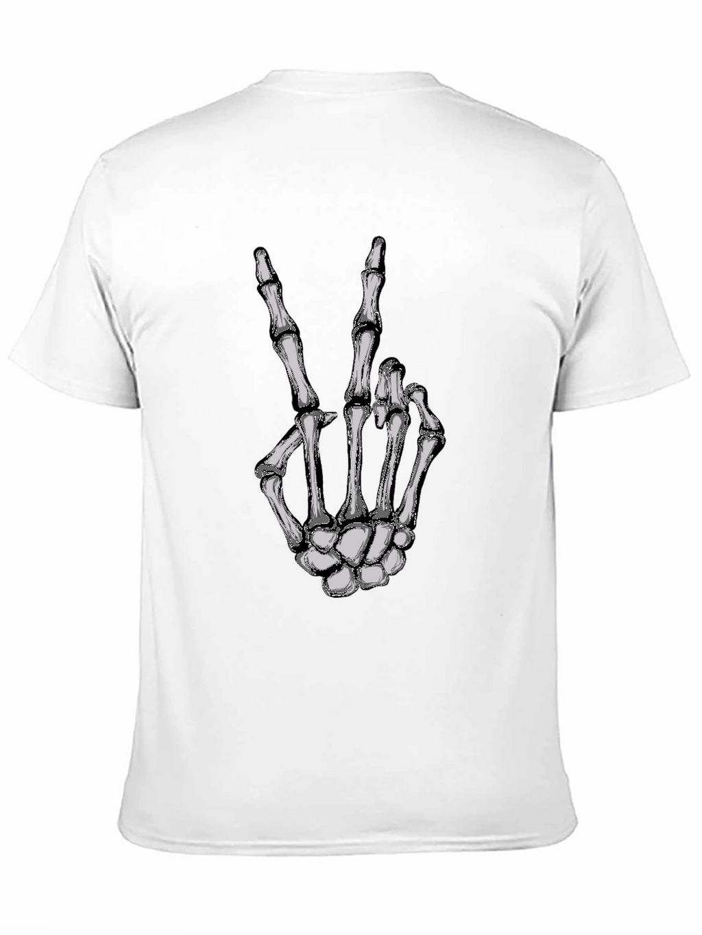 Skeleton Hand Peace Sign Graphic Tee - Black