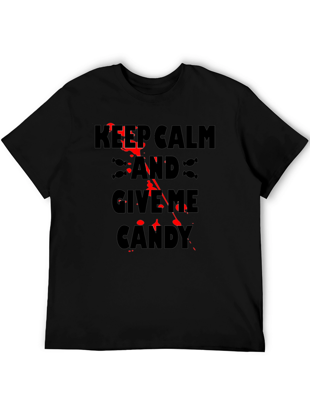 Keep Calm & Give Me Candy Black Halloween T-Shirt