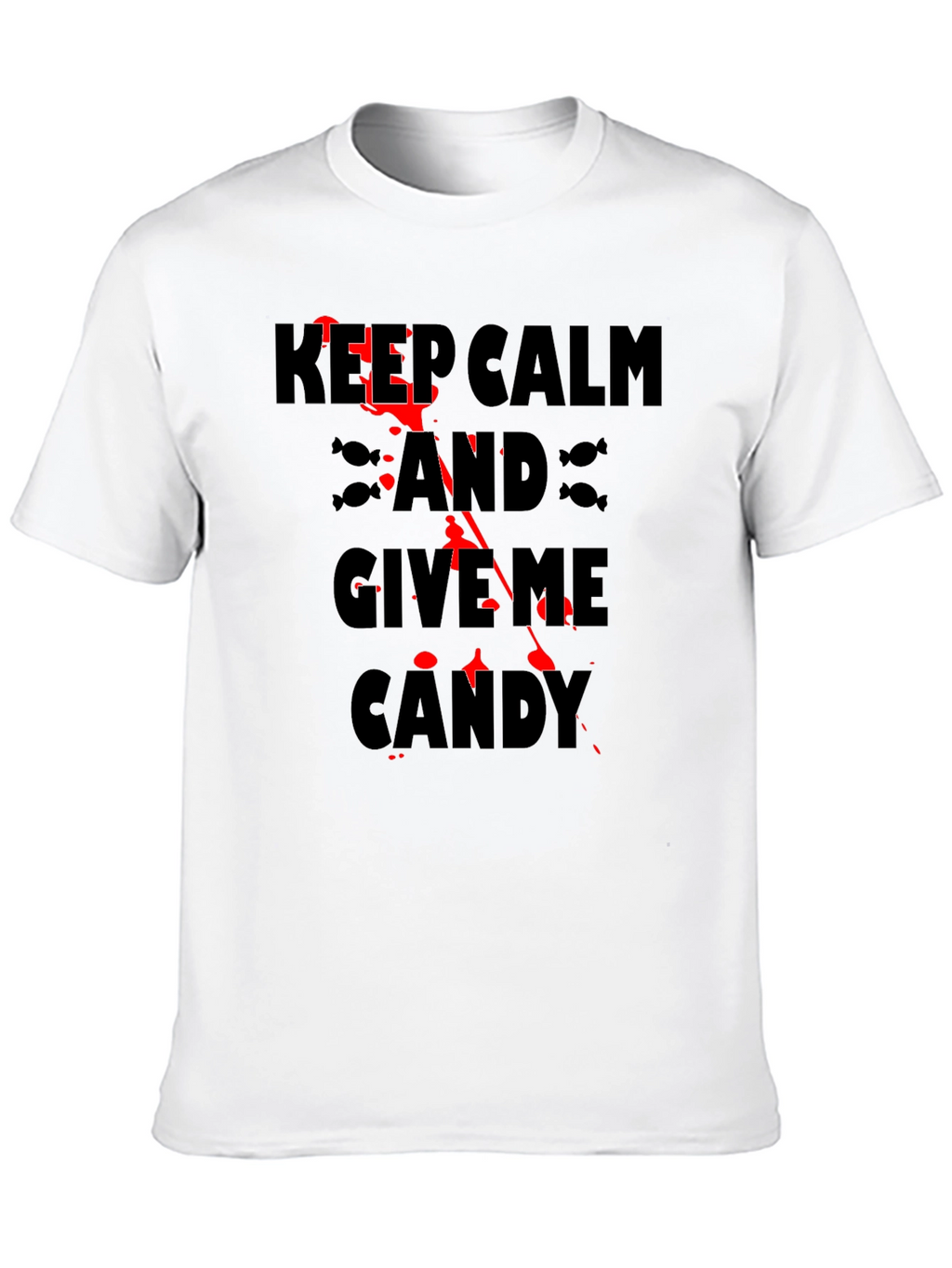 Keep Calm & Give Me Candy Black Halloween T-Shirt