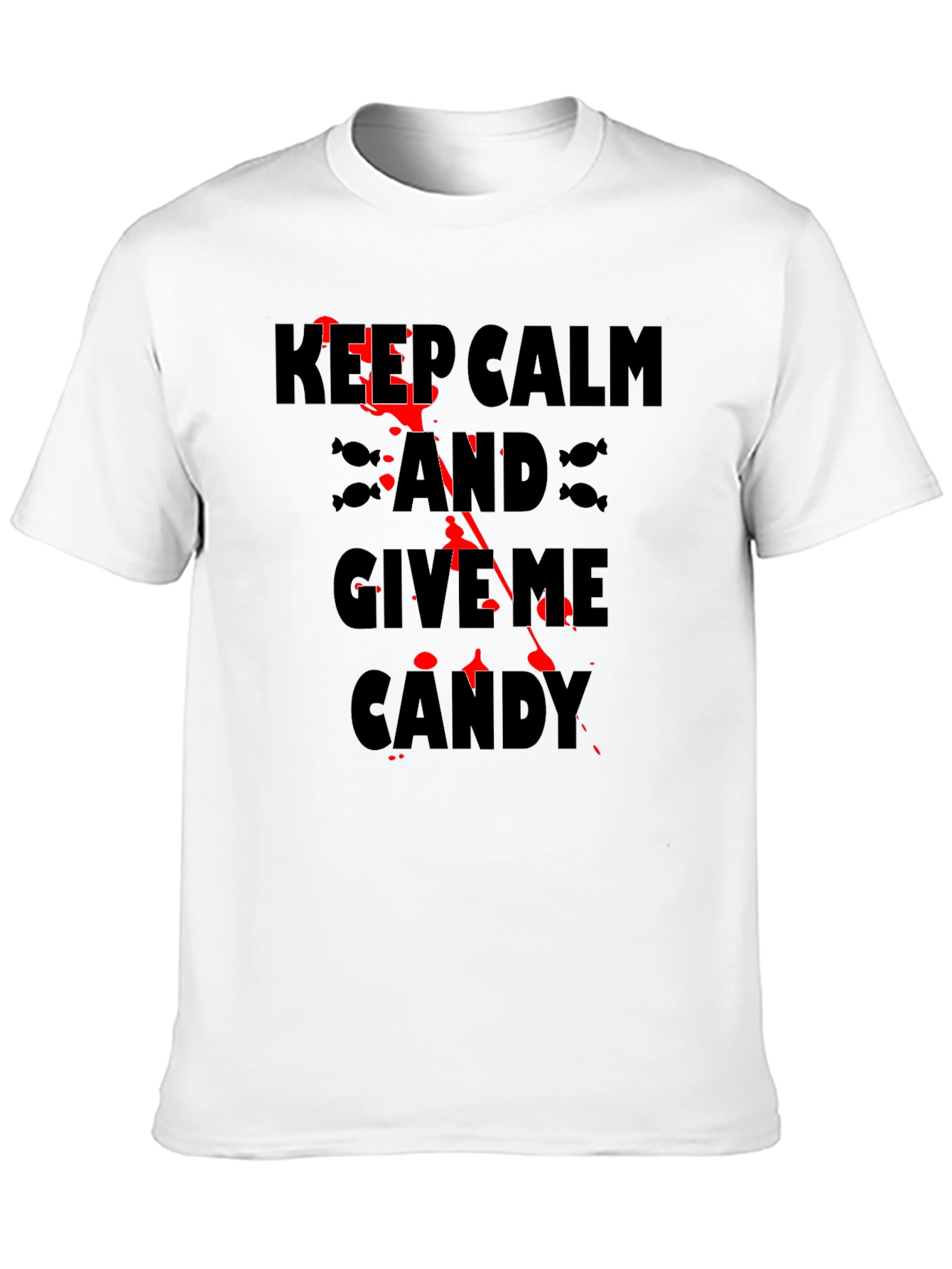 Keep Calm & Give Me Candy Black Halloween T-Shirt