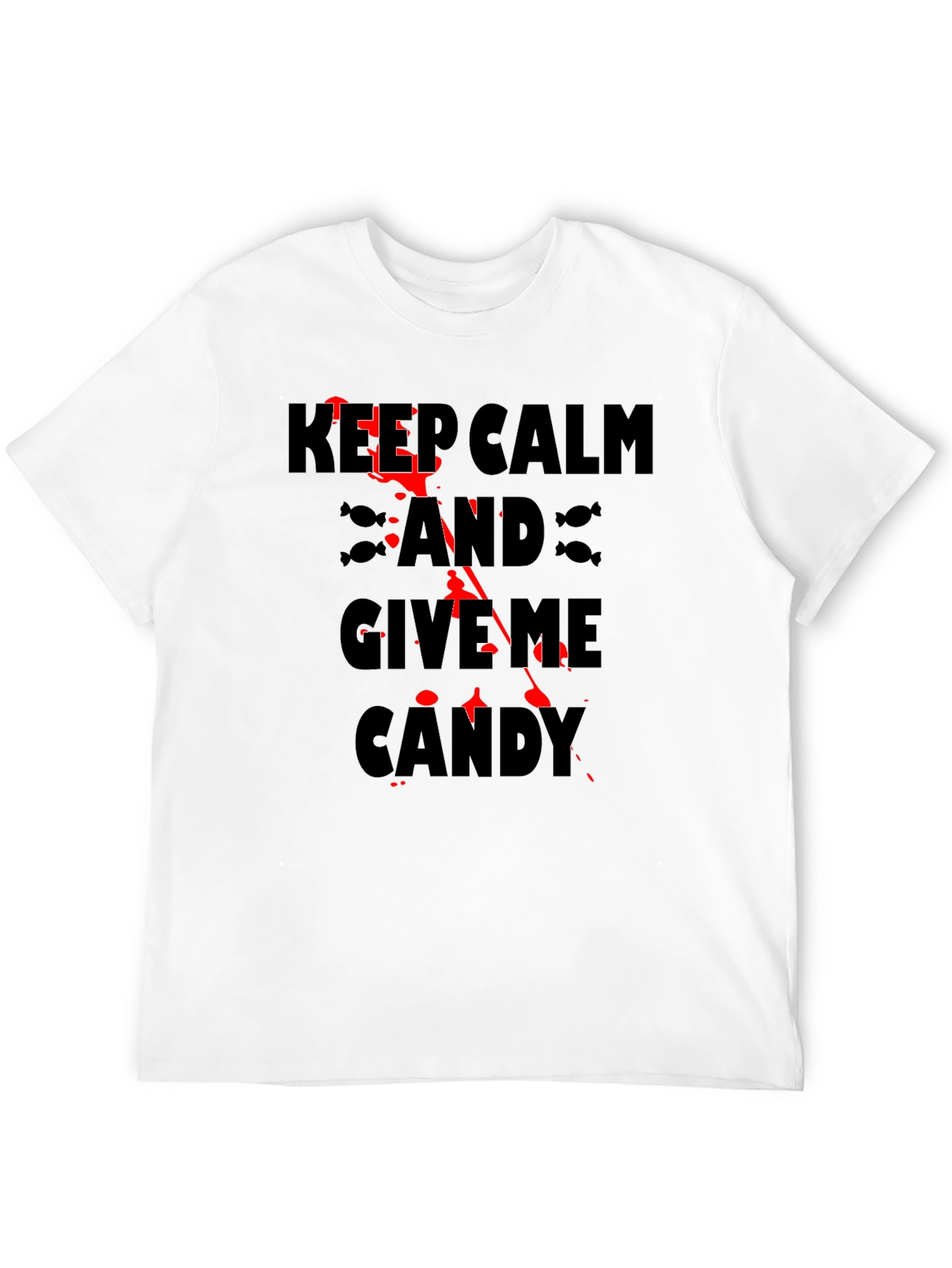 Keep Calm & Give Me Candy Black Halloween T-Shirt