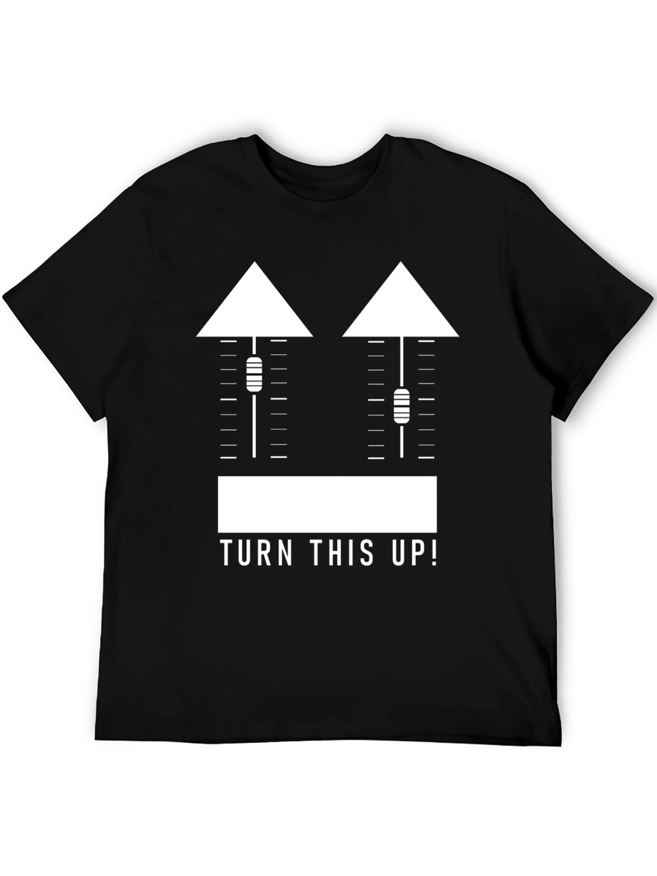 Turn This Up! Graphic Tee - Black Cotton Blend