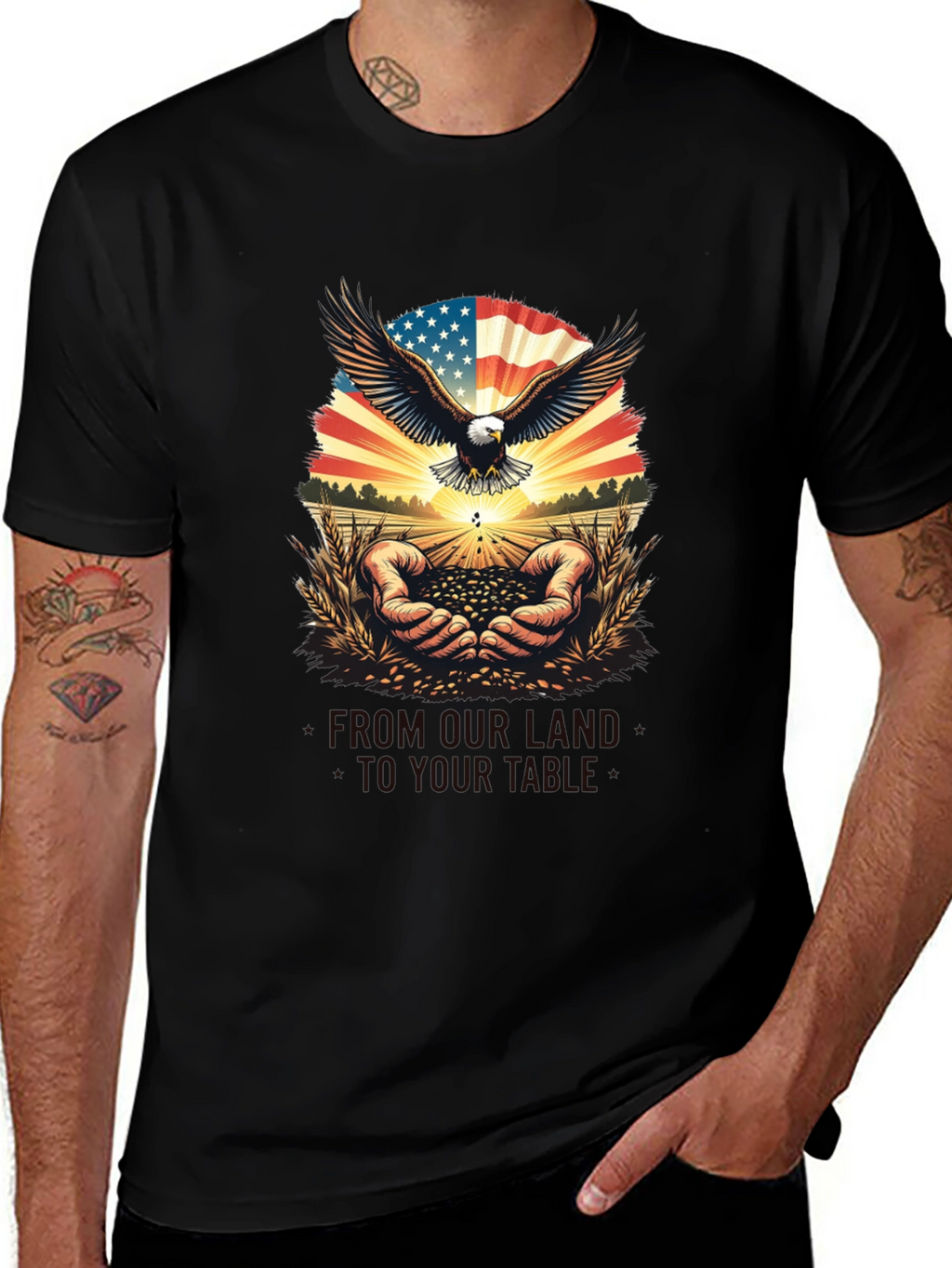 Patriotic Eagle & American Grown T-Shirt