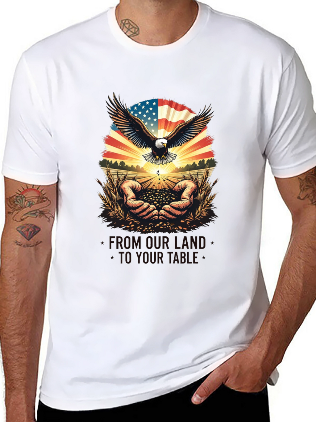 Patriotic Eagle & American Grown T-Shirt