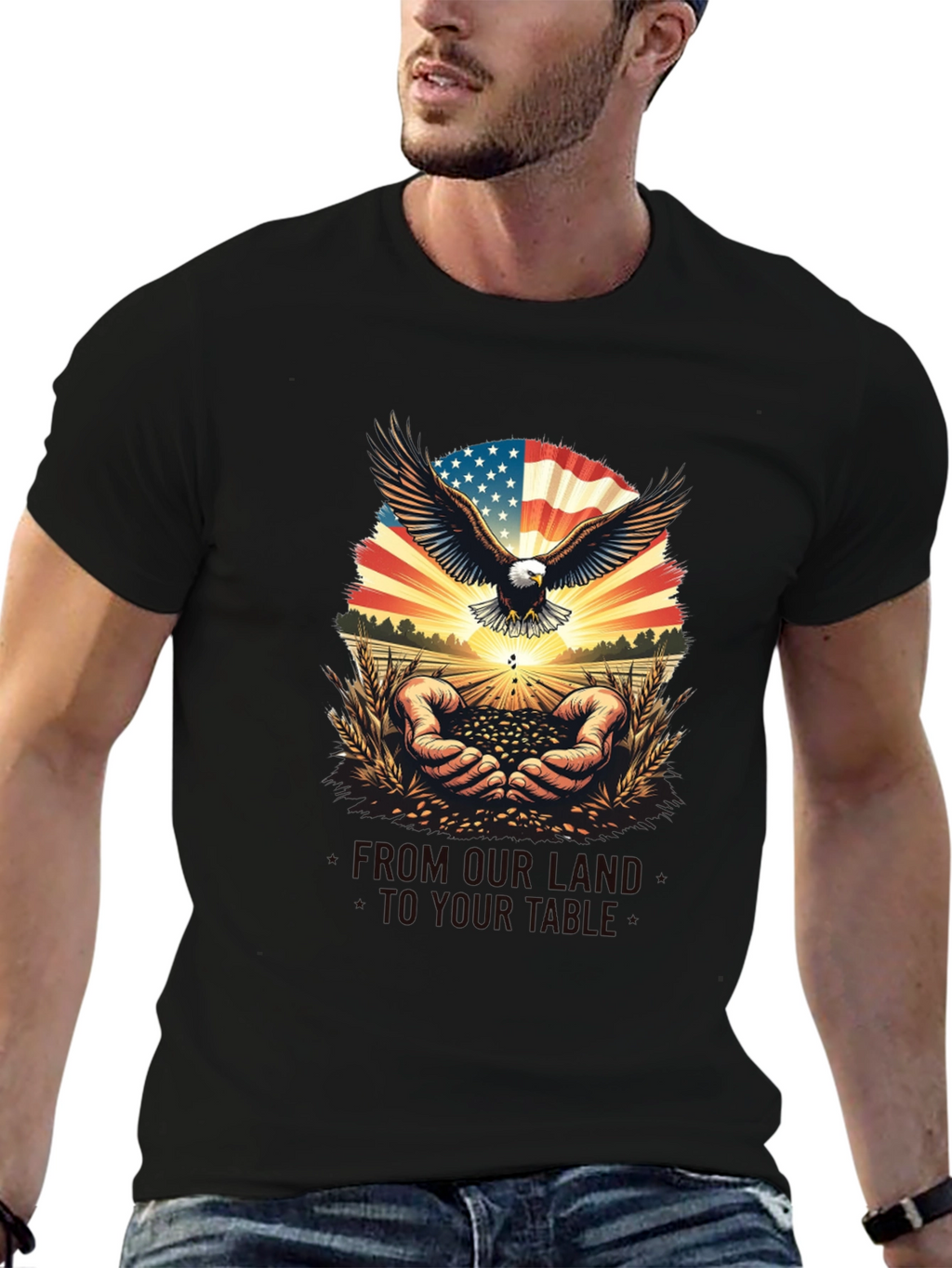 Patriotic Eagle & American Grown T-Shirt