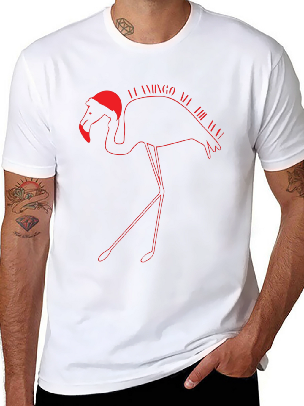 Flamingo All the Year Christmas T-Shirt