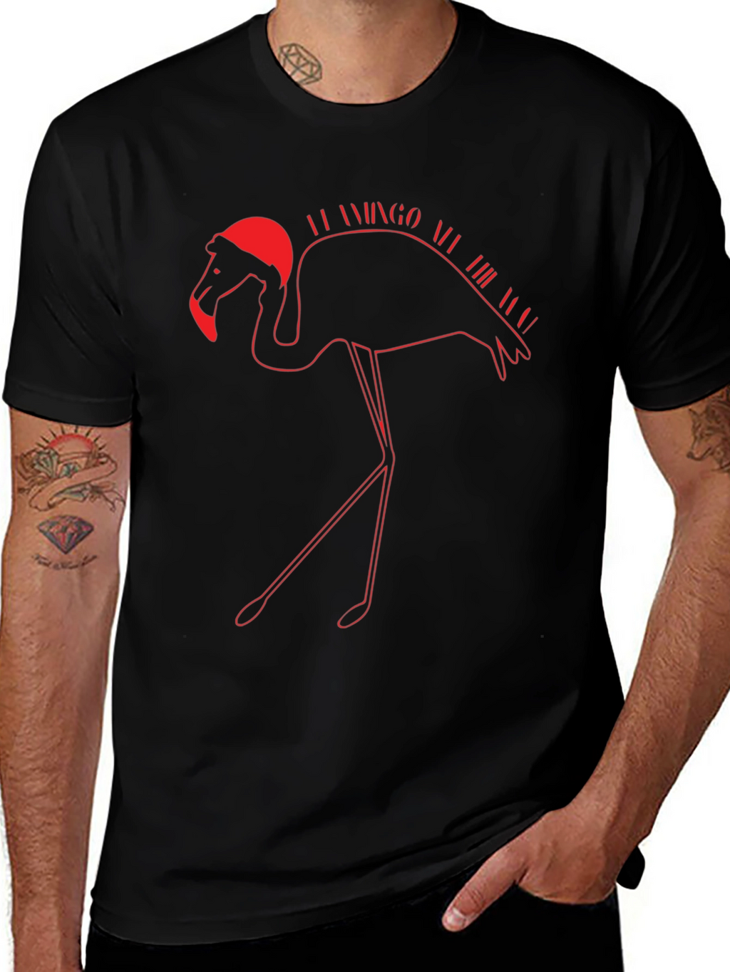 Flamingo All the Year Christmas T-Shirt