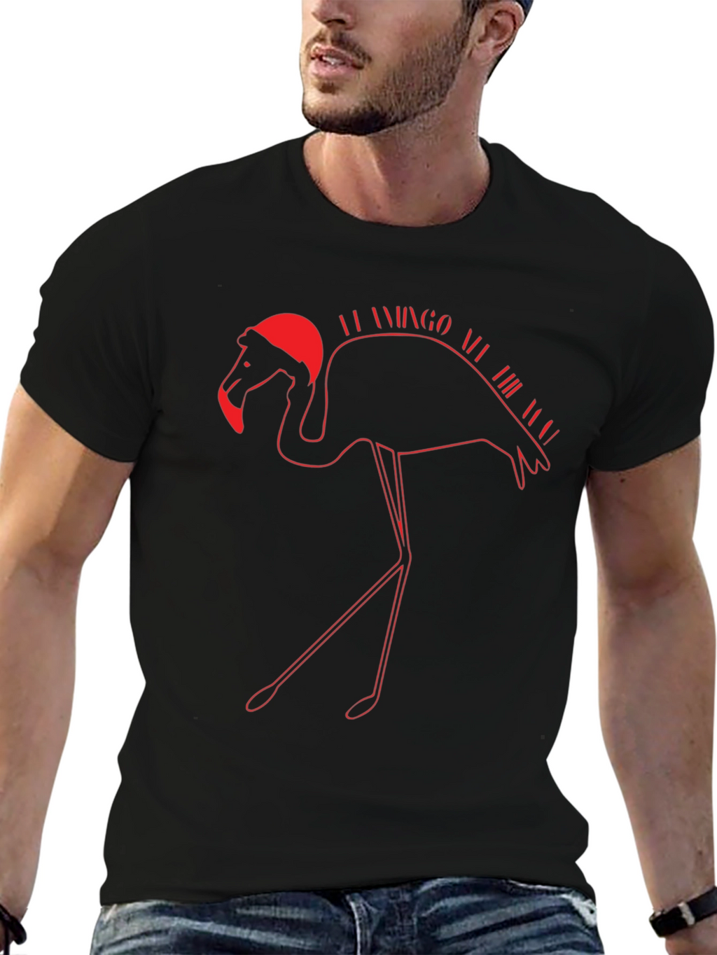 Flamingo All the Year Christmas T-Shirt