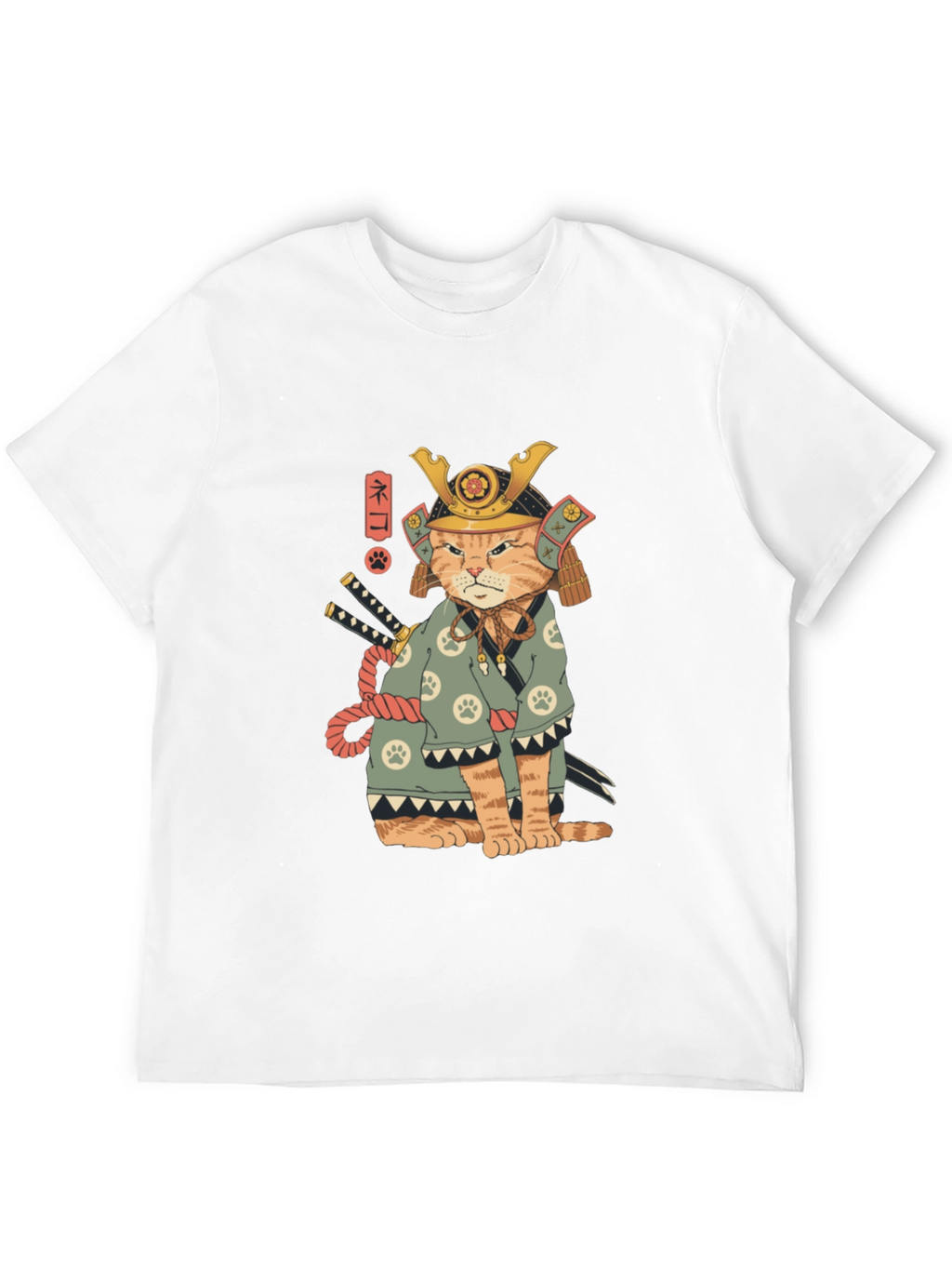 Samurai Cat T-Shirt - Unique Graphic Tee
