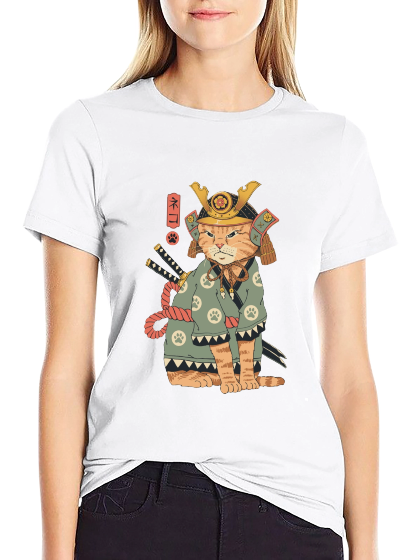 Samurai Cat T-Shirt - Unique Graphic Tee