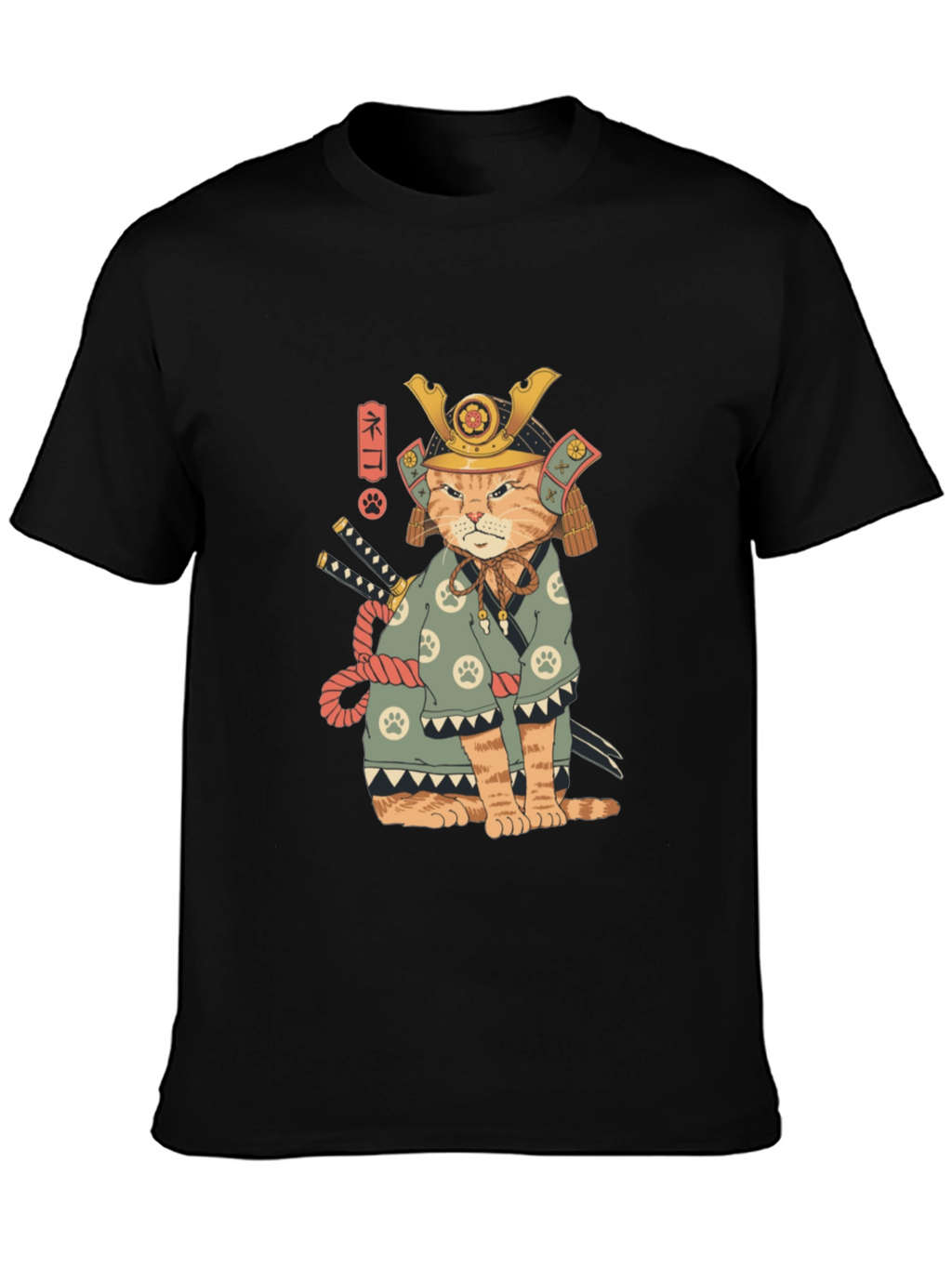 Samurai Cat T-Shirt - Unique Graphic Tee