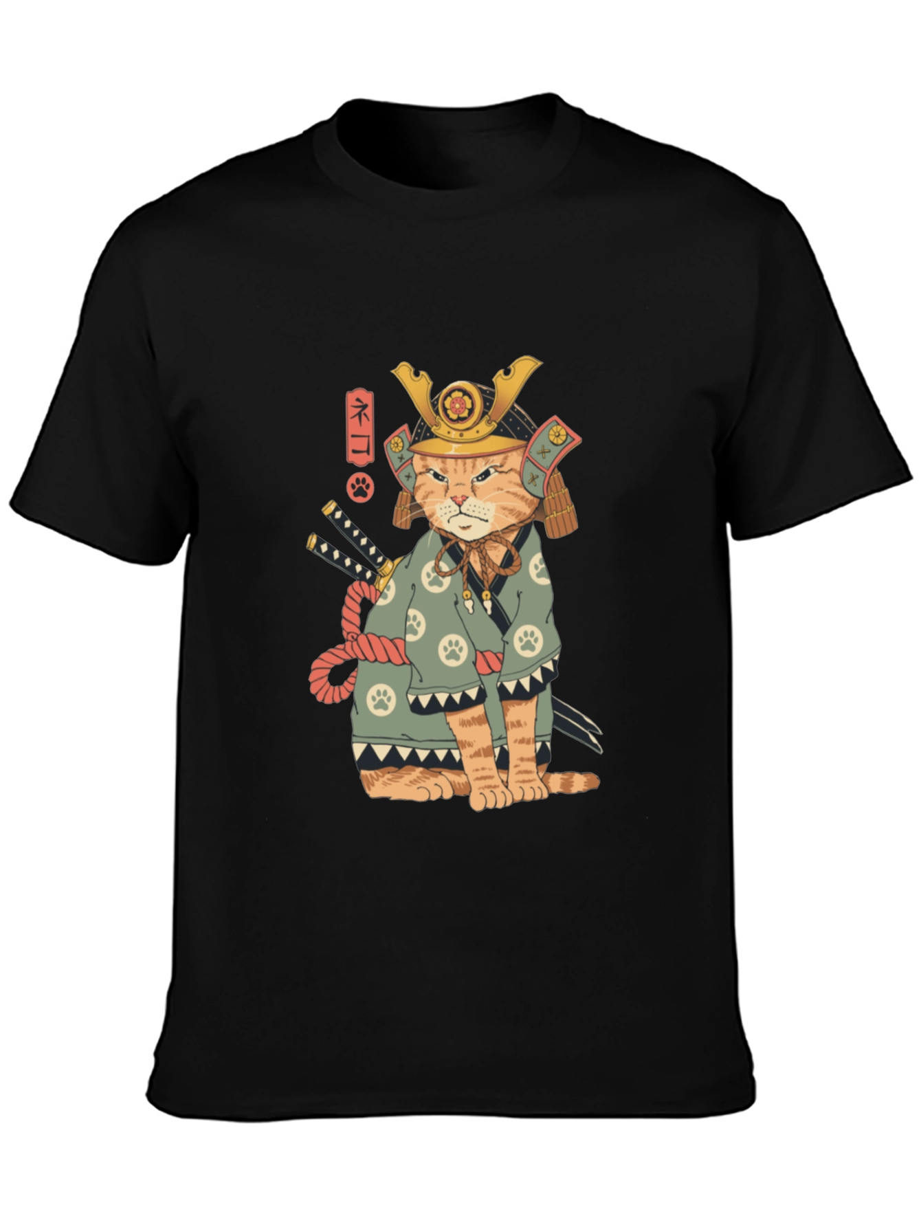 Samurai Cat T-Shirt - Unique Graphic Tee