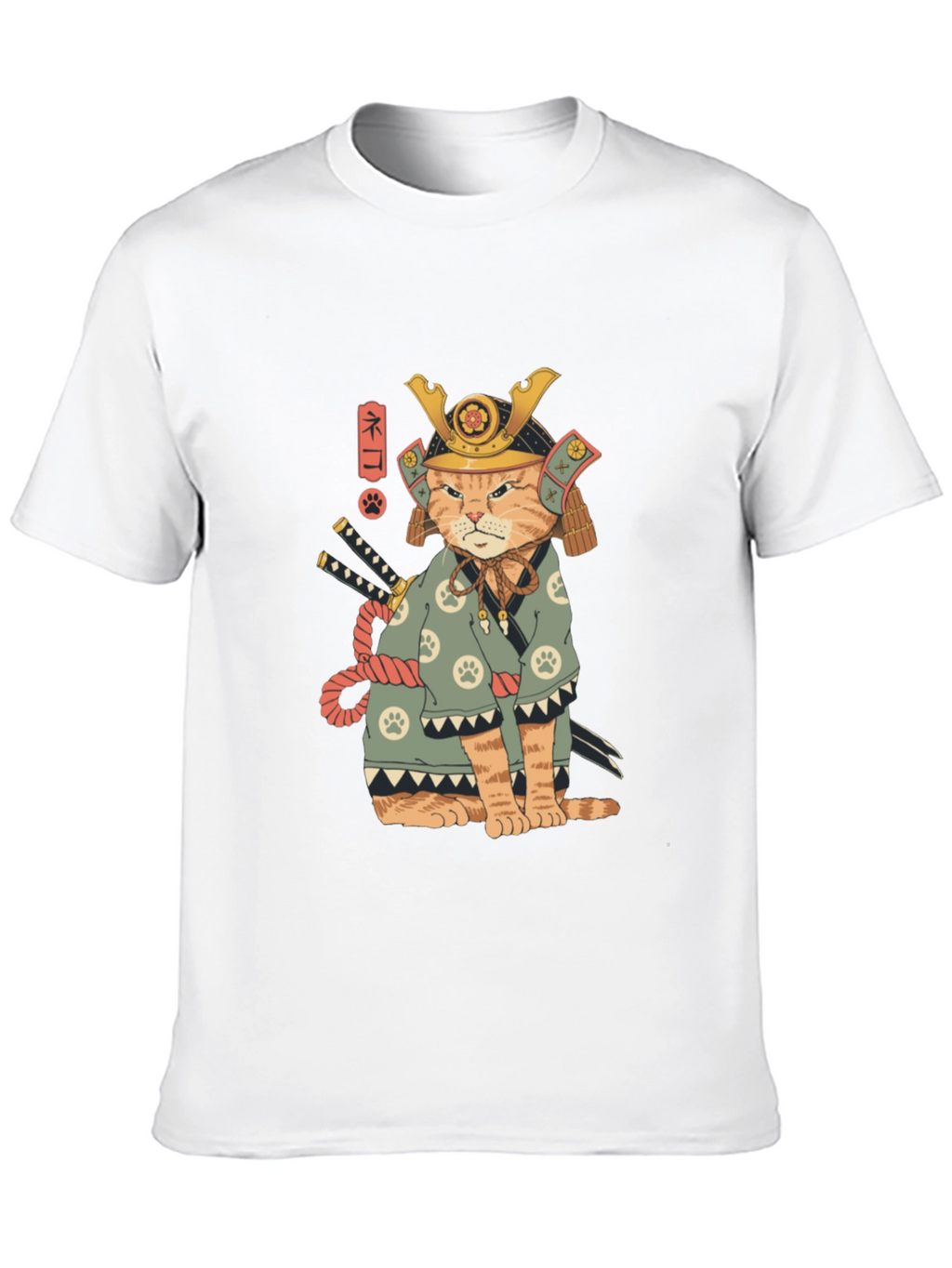 Samurai Cat T-Shirt - Unique Graphic Tee