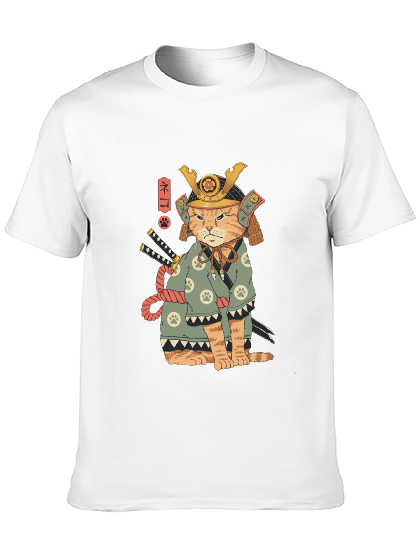 Samurai Cat T-Shirt - Unique Graphic Tee