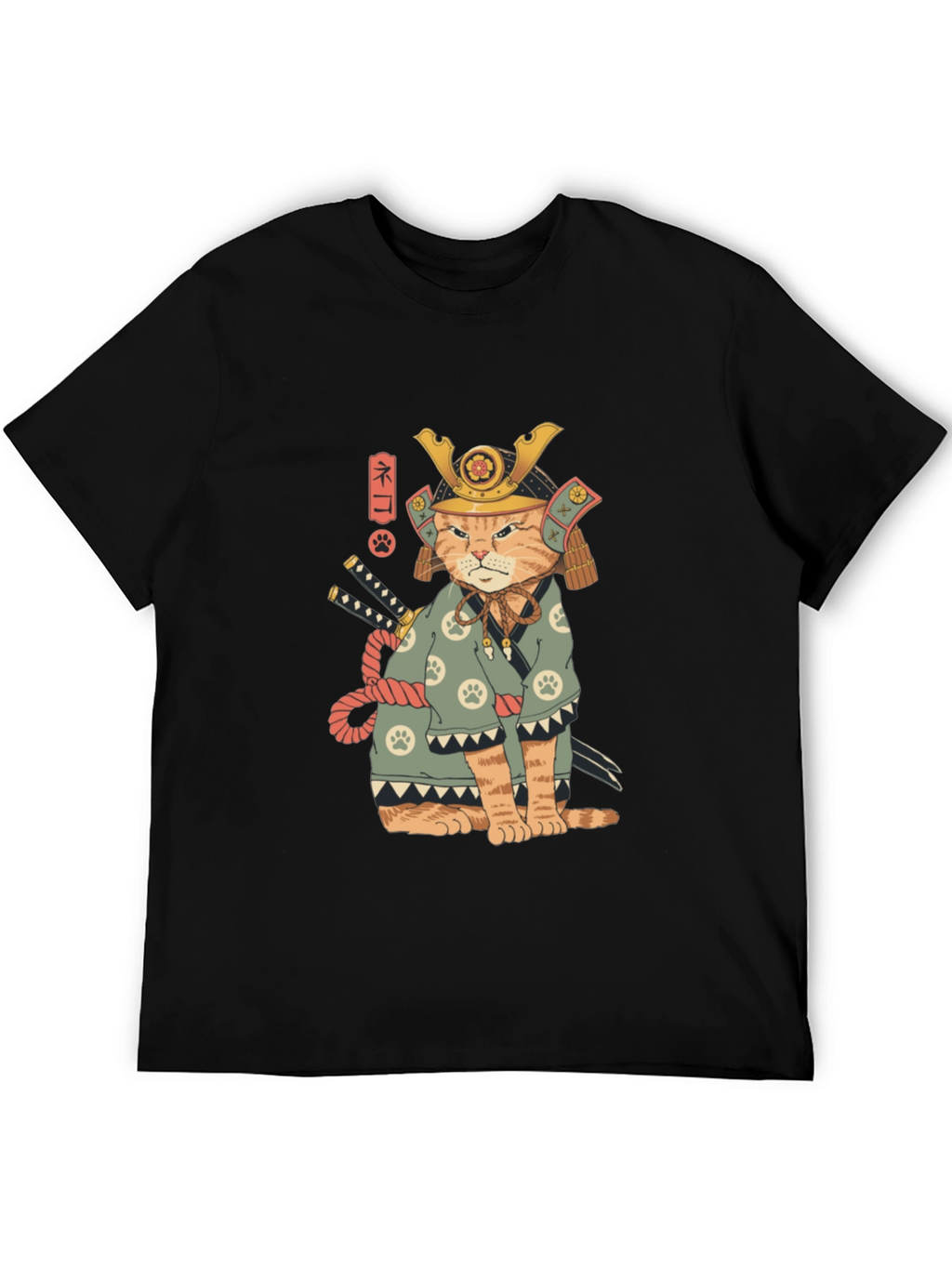 Samurai Cat T-Shirt - Unique Graphic Tee