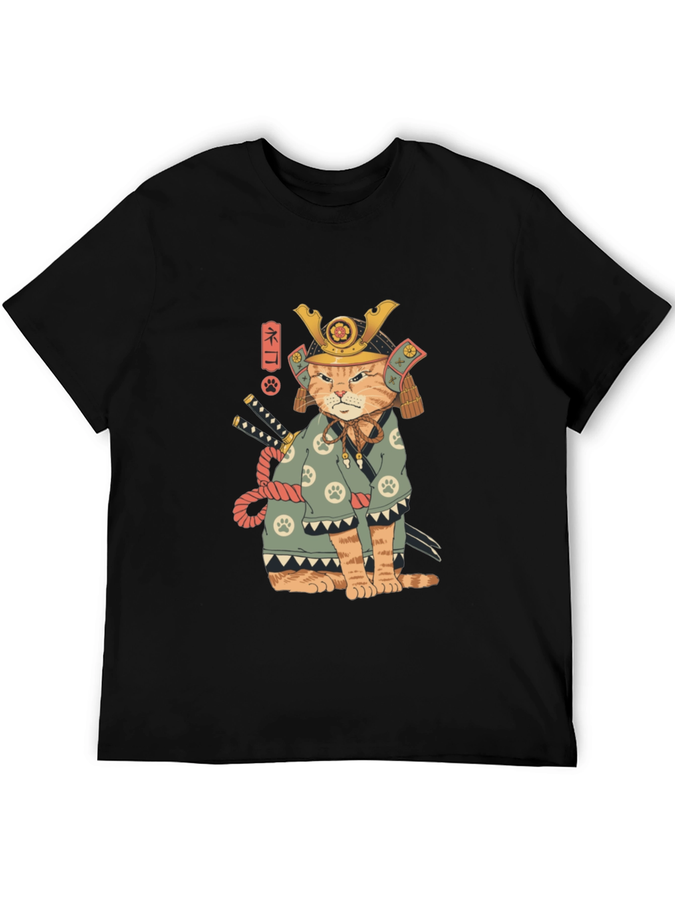 Samurai Cat T-Shirt - Unique Graphic Tee