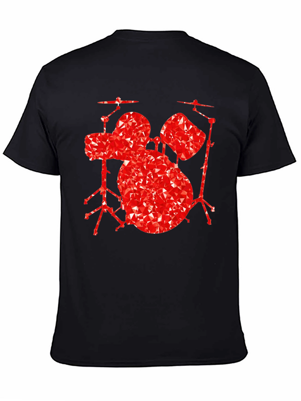 Geometric Drum Set Graphic Tee - Black