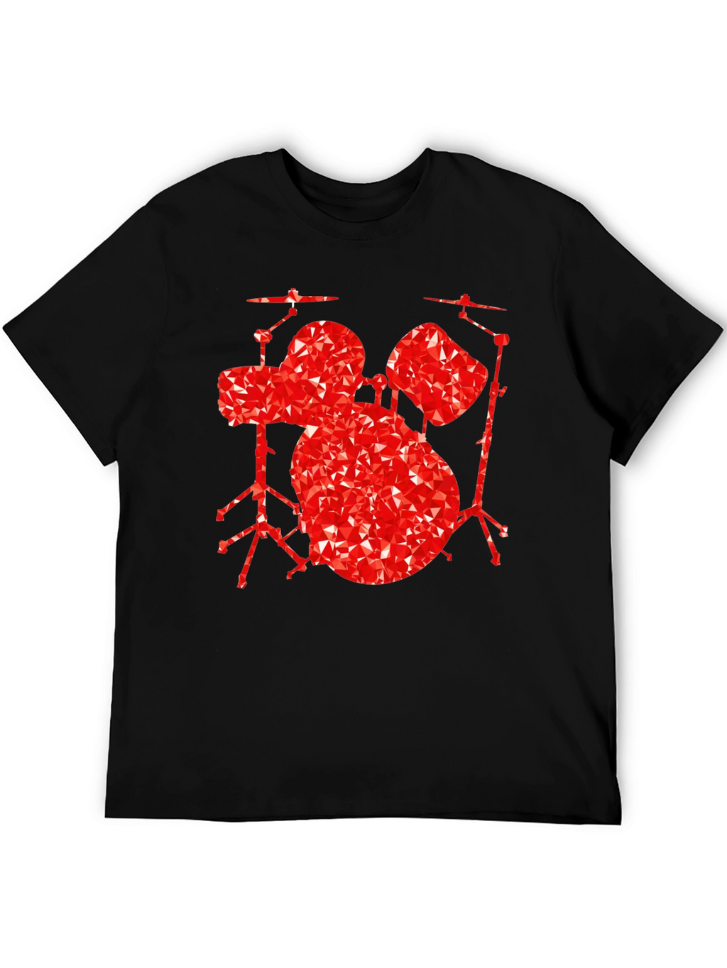 Geometric Drum Set Graphic Tee - Black