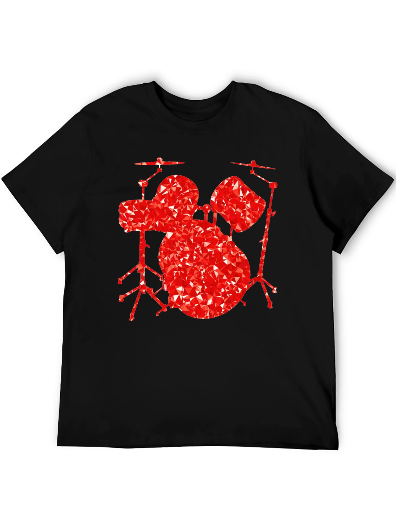 Geometric Drum Set Graphic Tee - Black