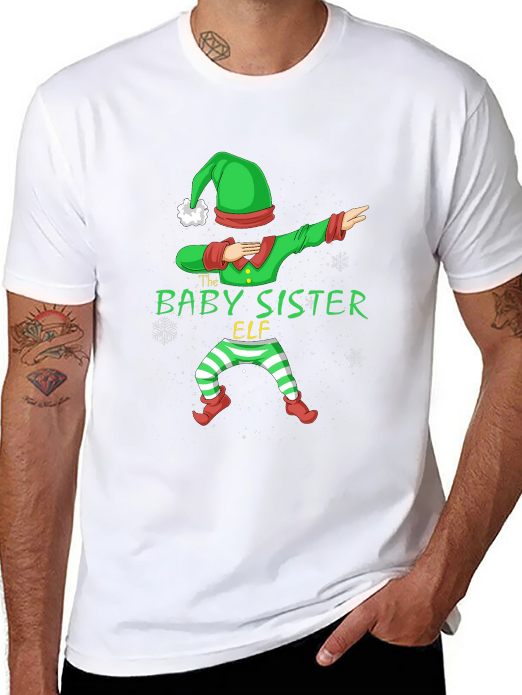Baby Sister Elf Dabbing Christmas T-Shirt