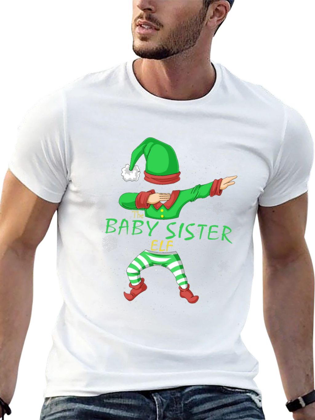 Baby Sister Elf Dabbing Christmas T-Shirt