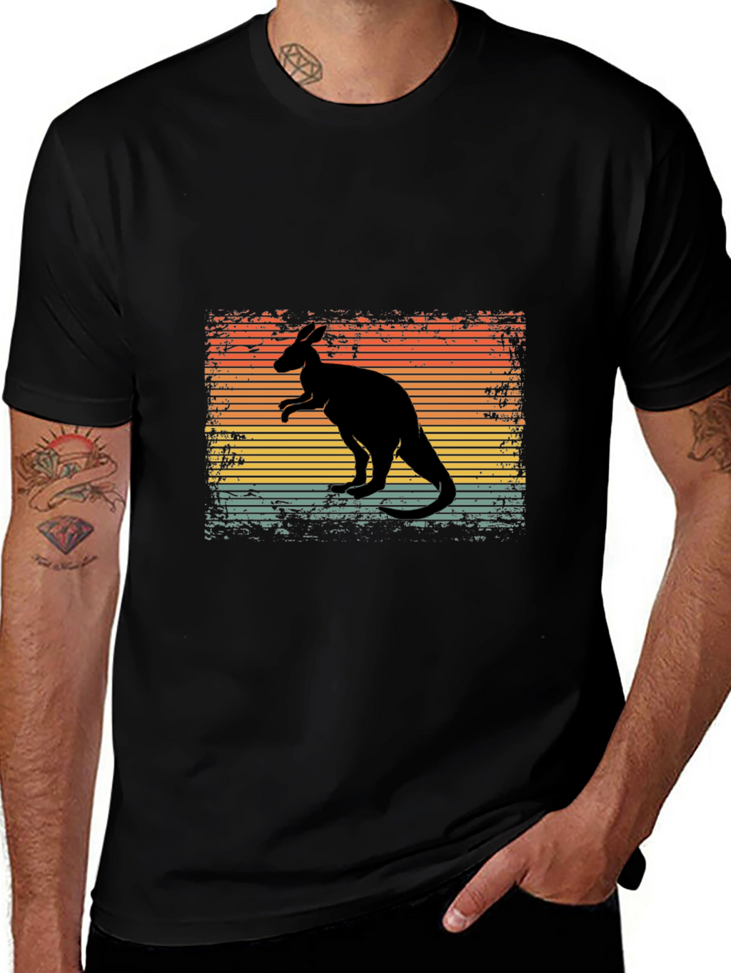 Retro Kangaroo Graphic T-Shirt