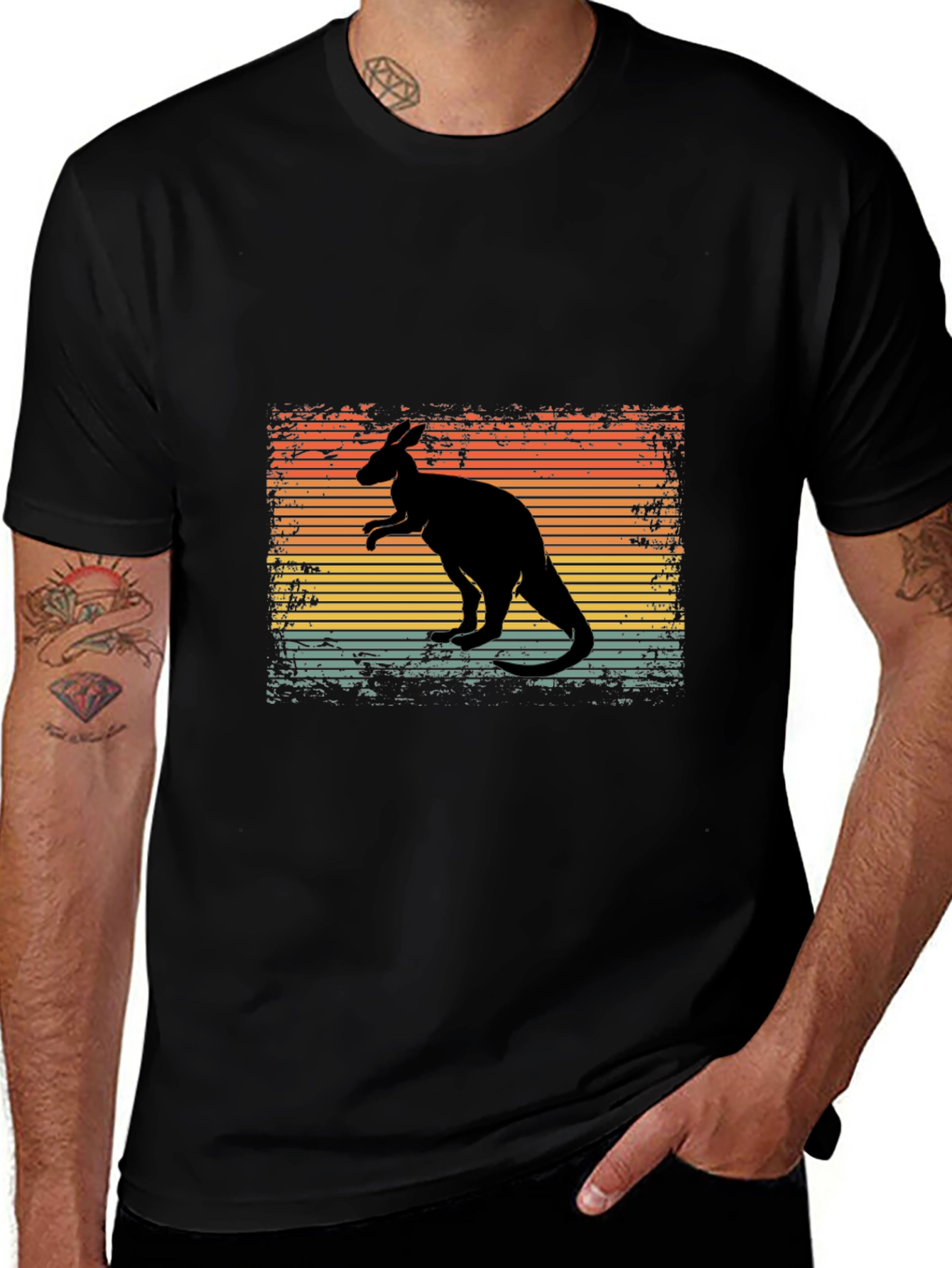 Retro Kangaroo Graphic T-Shirt