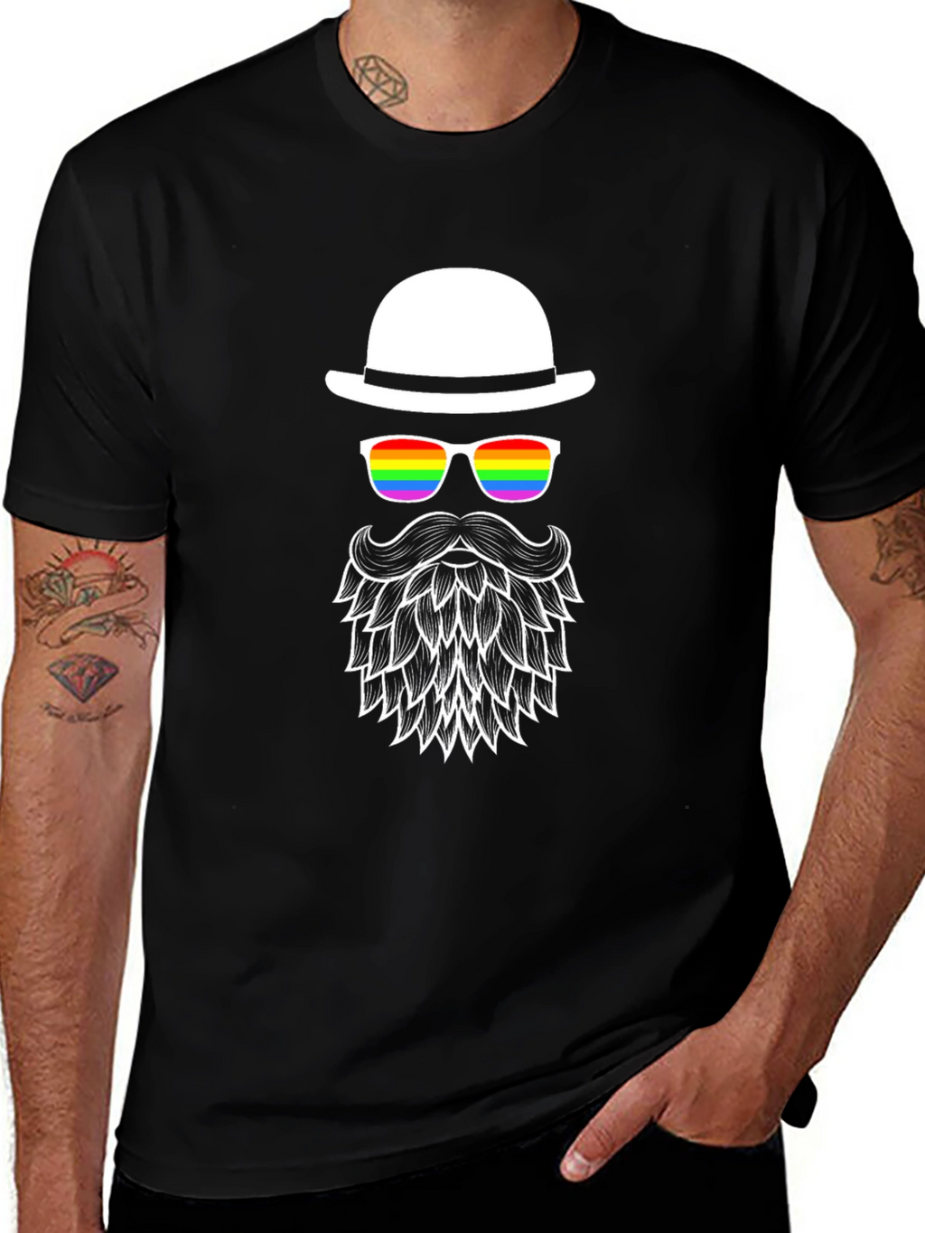 LGBT Pride Bearded Man T-Shirt