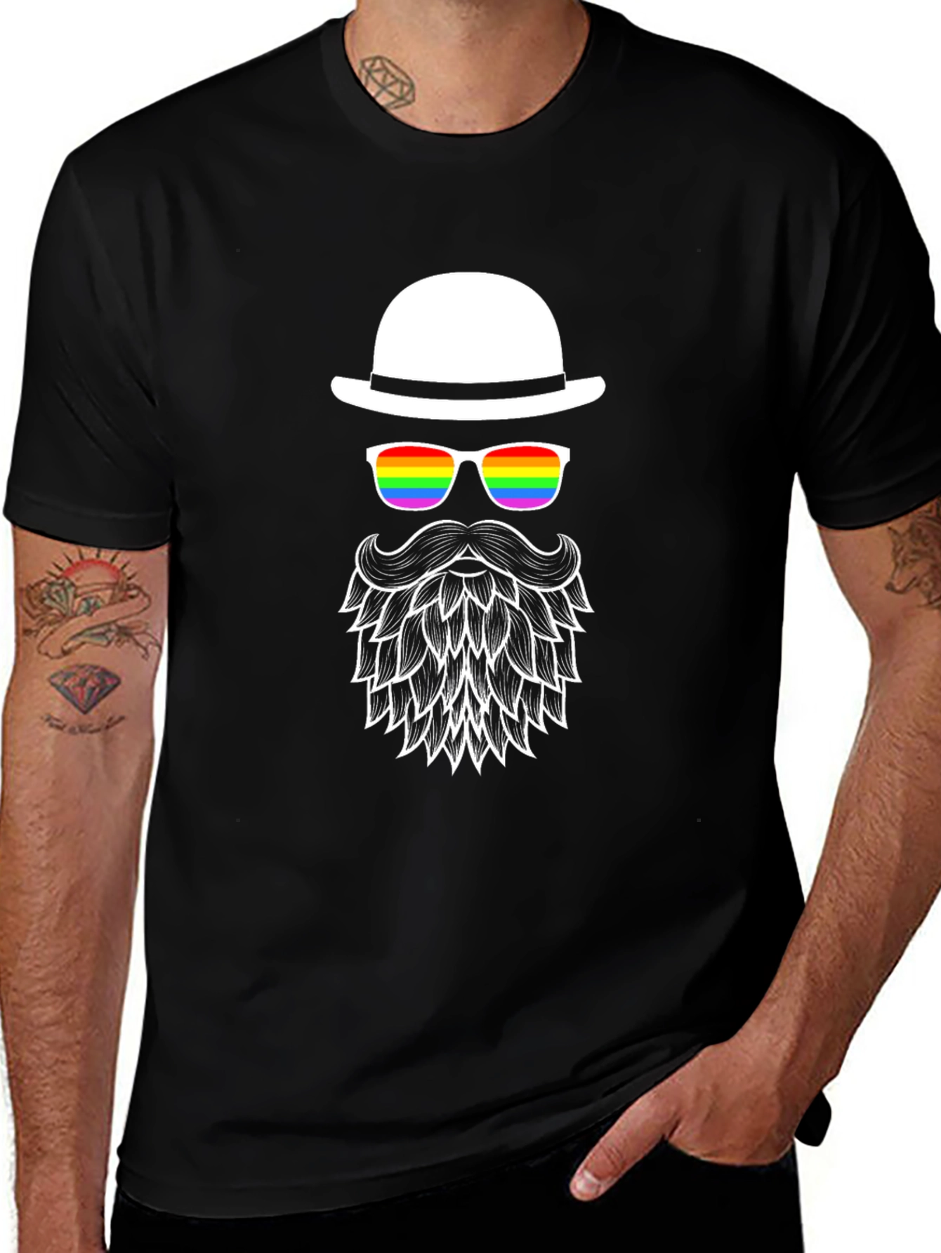 LGBT Pride Bearded Man T-Shirt