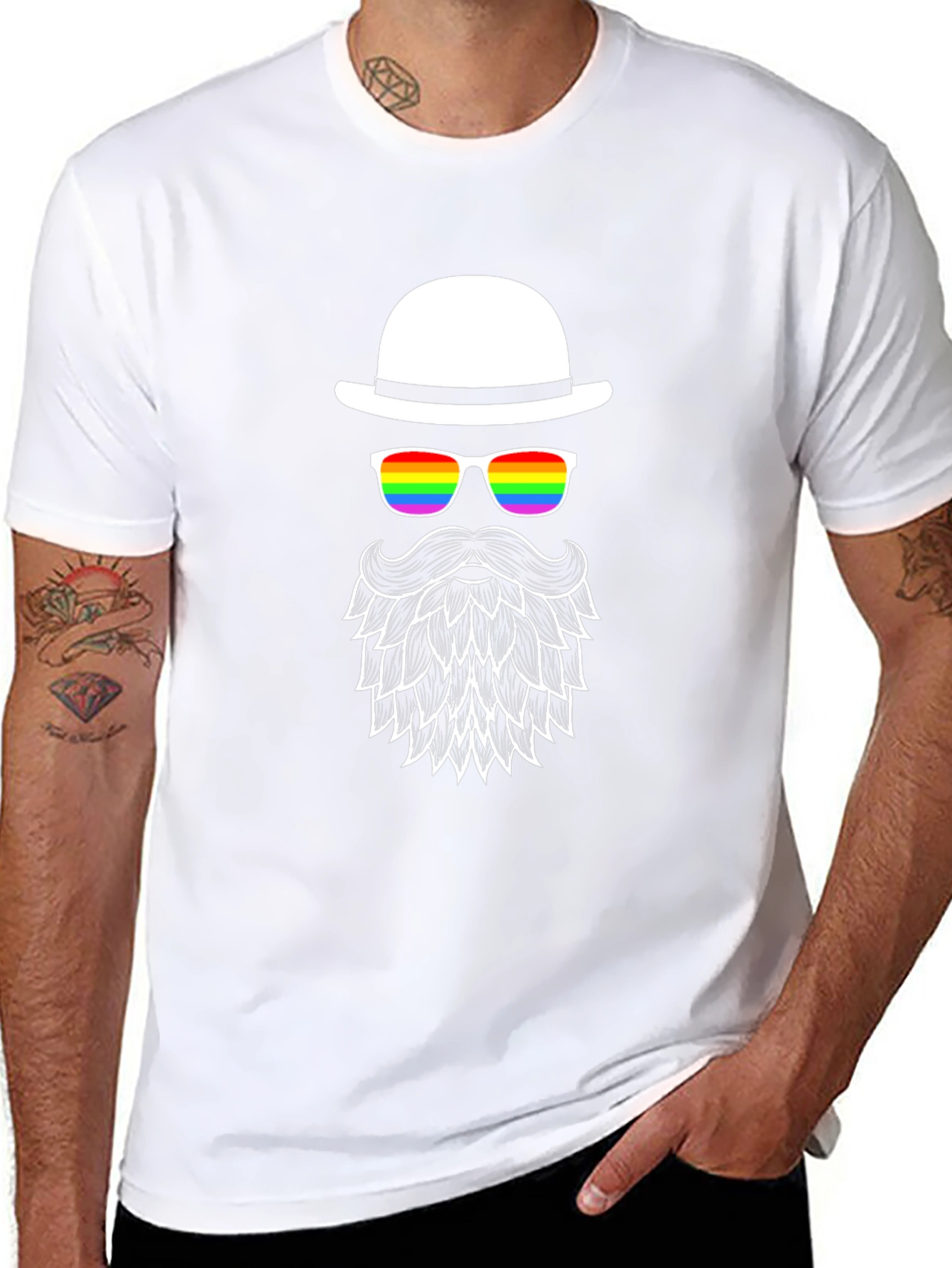 LGBT Pride Bearded Man T-Shirt