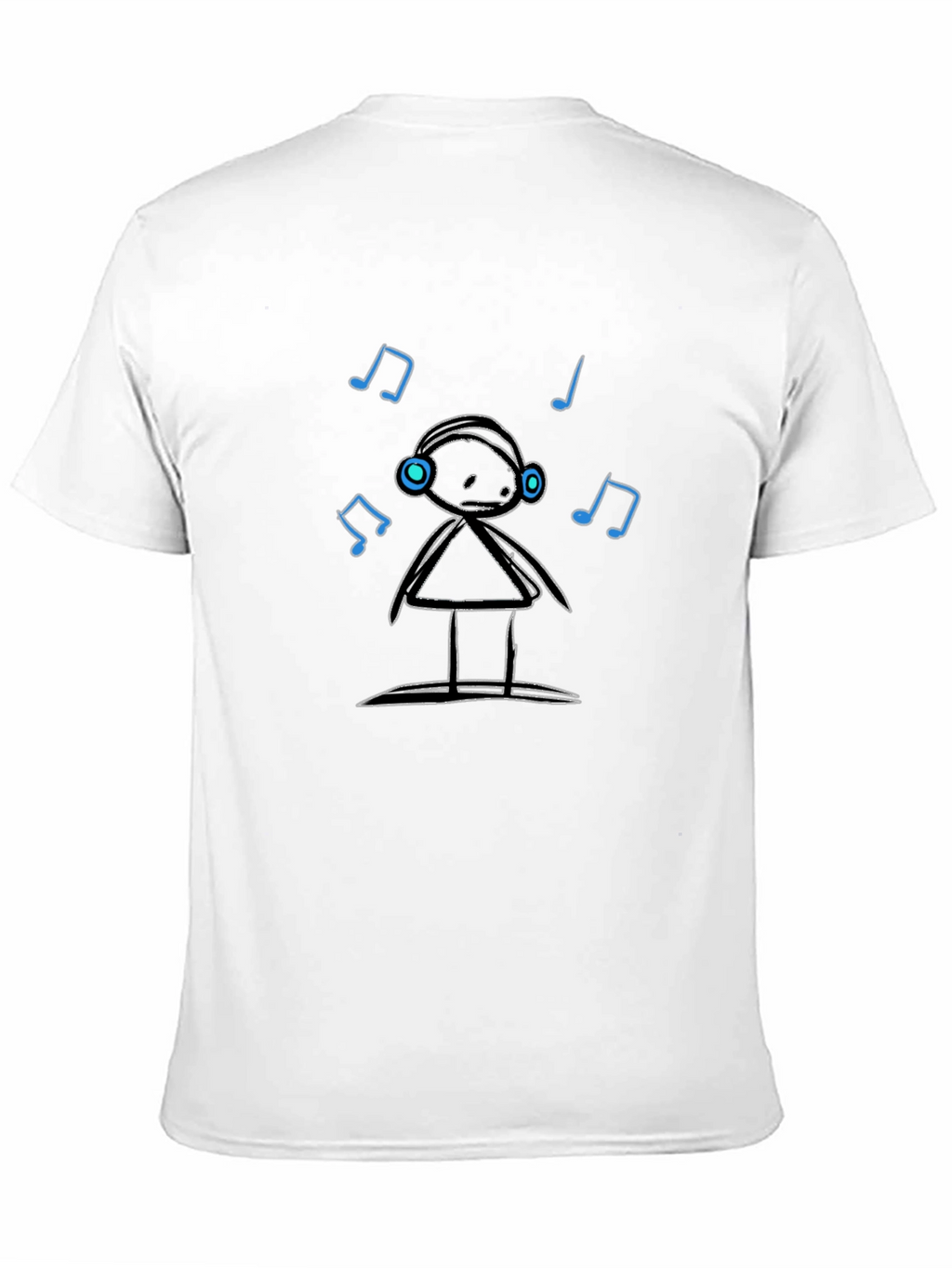 Cool Graphic Tee: Stick Figure DJ with Headphones