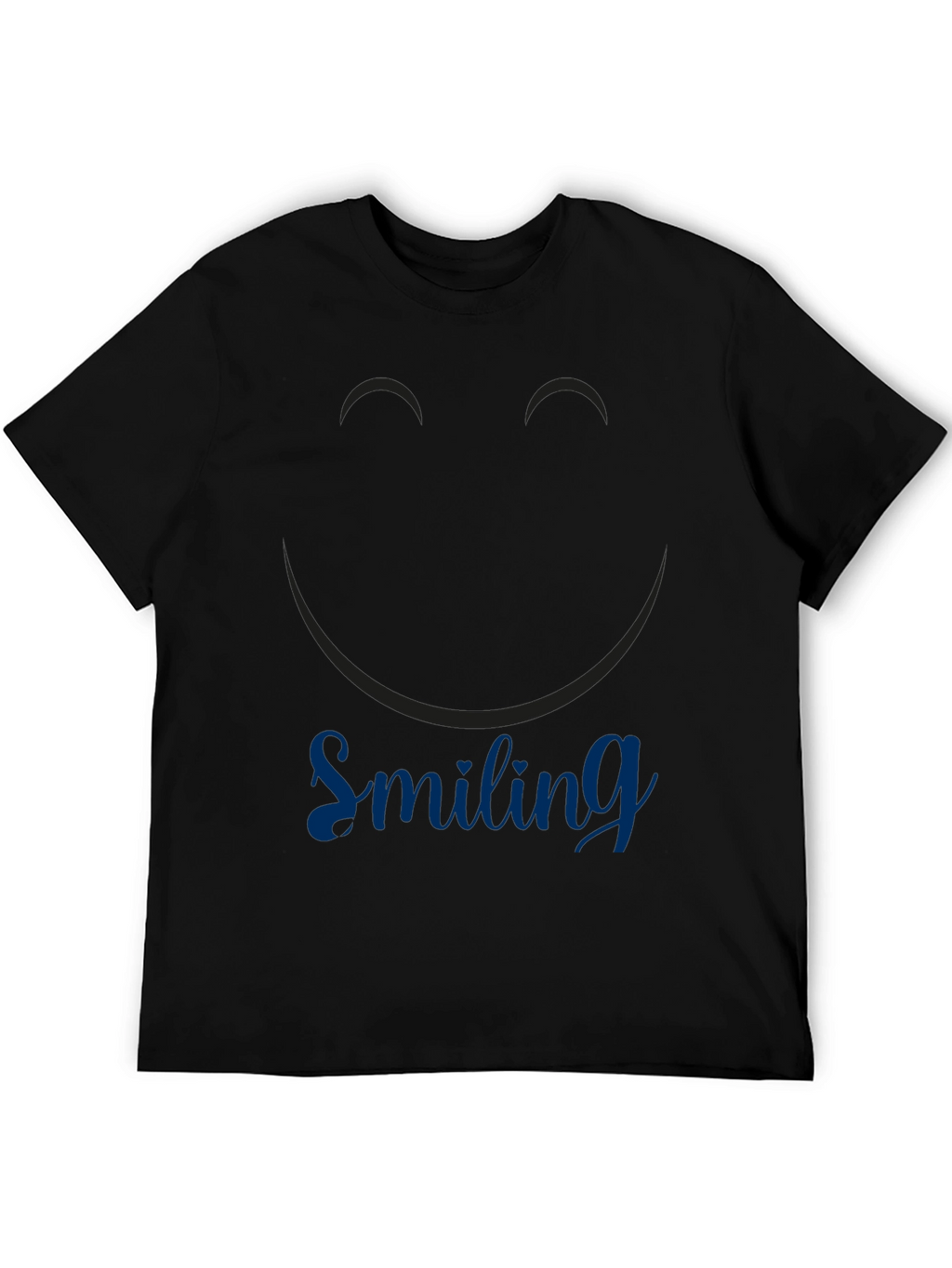 Smiling Graphic Print Black T-Shirt