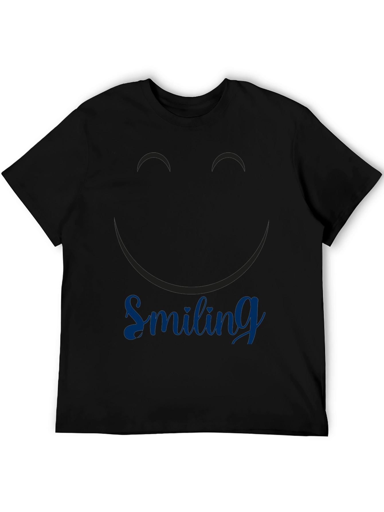 Smiling Graphic Print Black T-Shirt