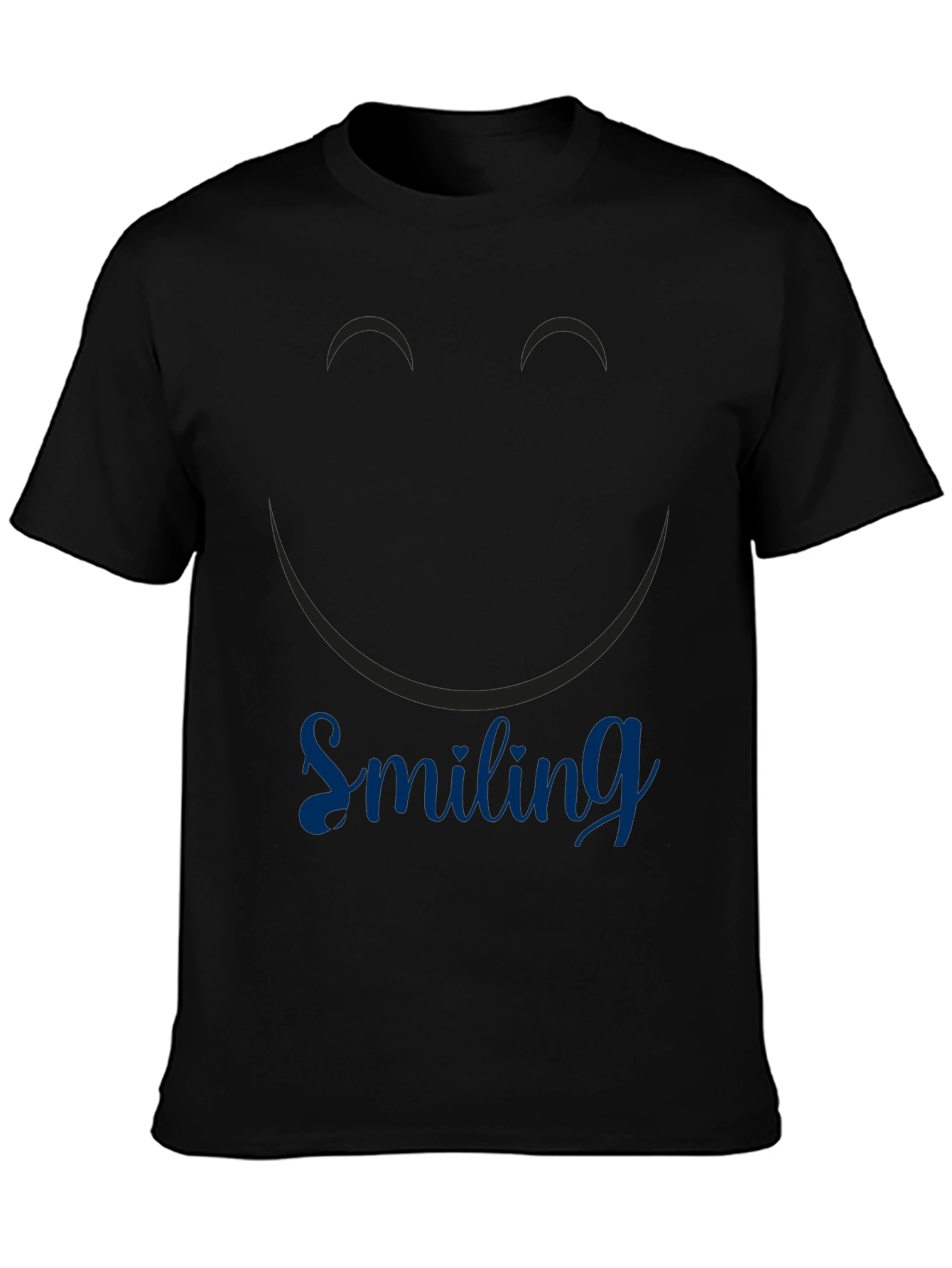 Smiling Graphic Print Black T-Shirt