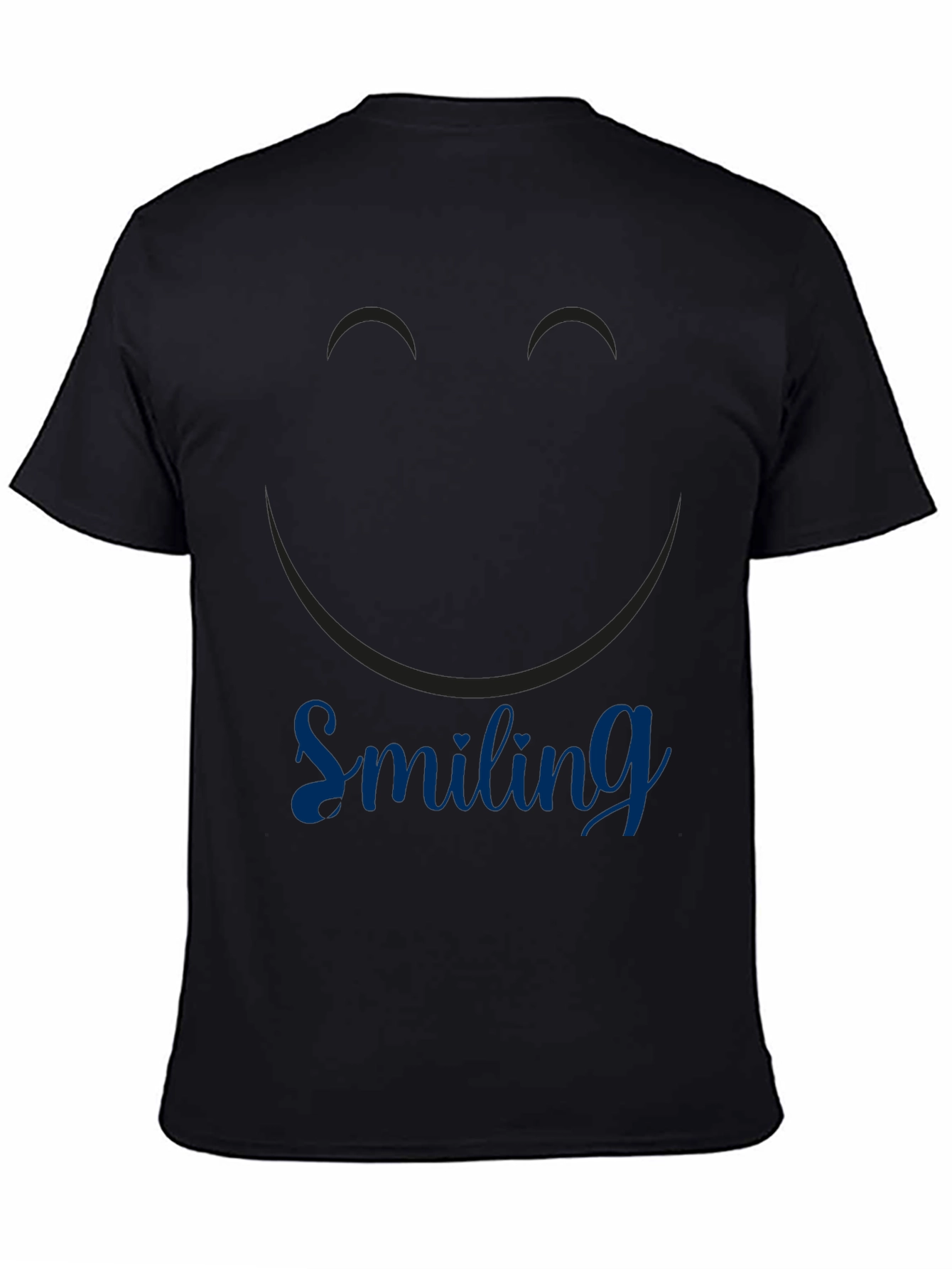 Smiling Graphic Print Black T-Shirt