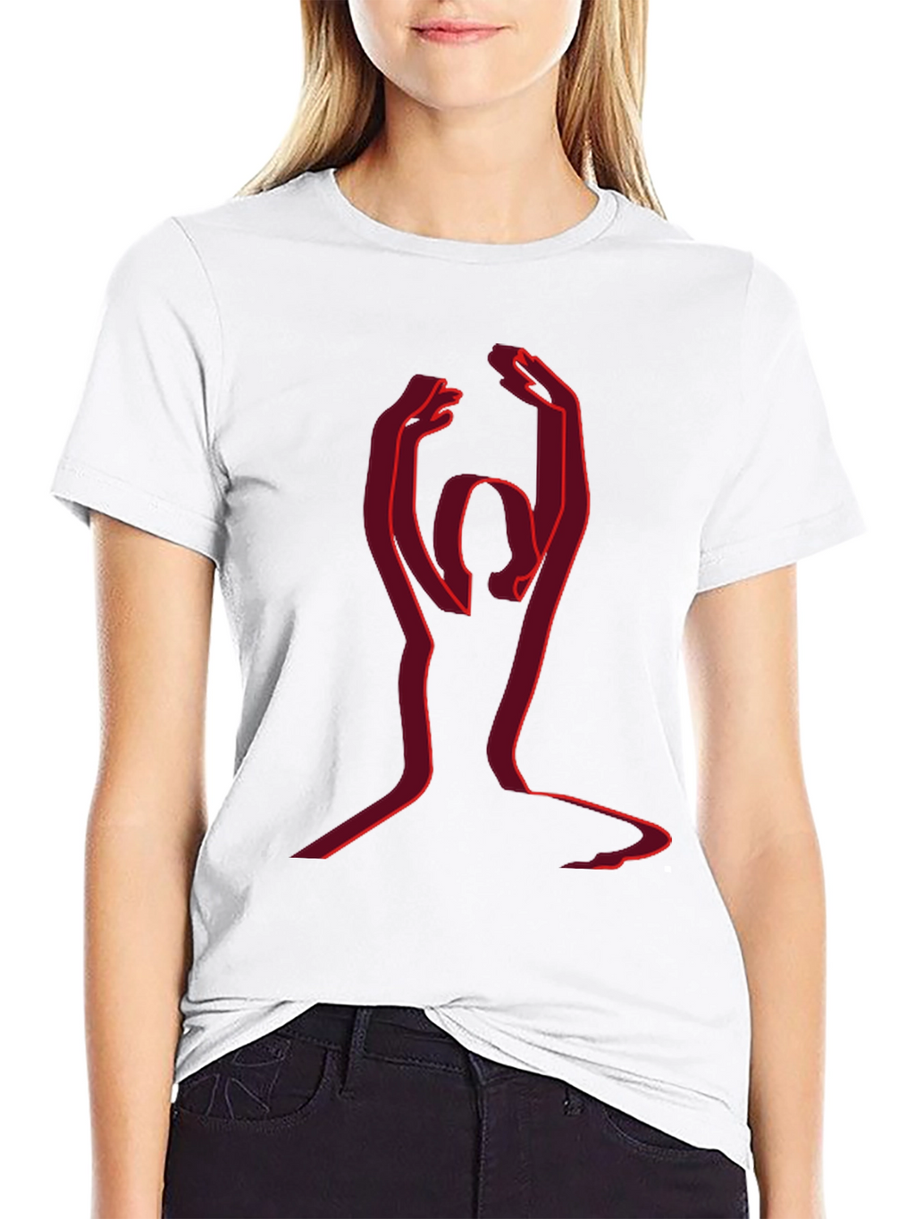Yoga Silhouette Graphic Tee - Black