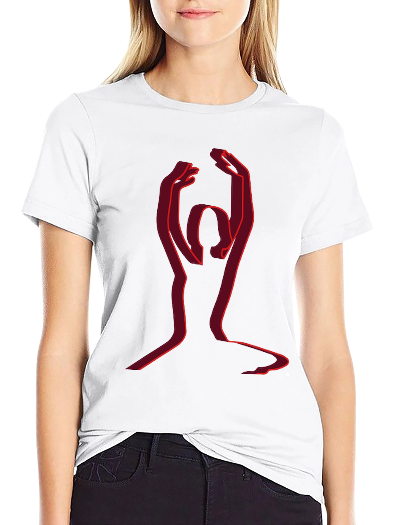 Yoga Silhouette Graphic Tee - Black