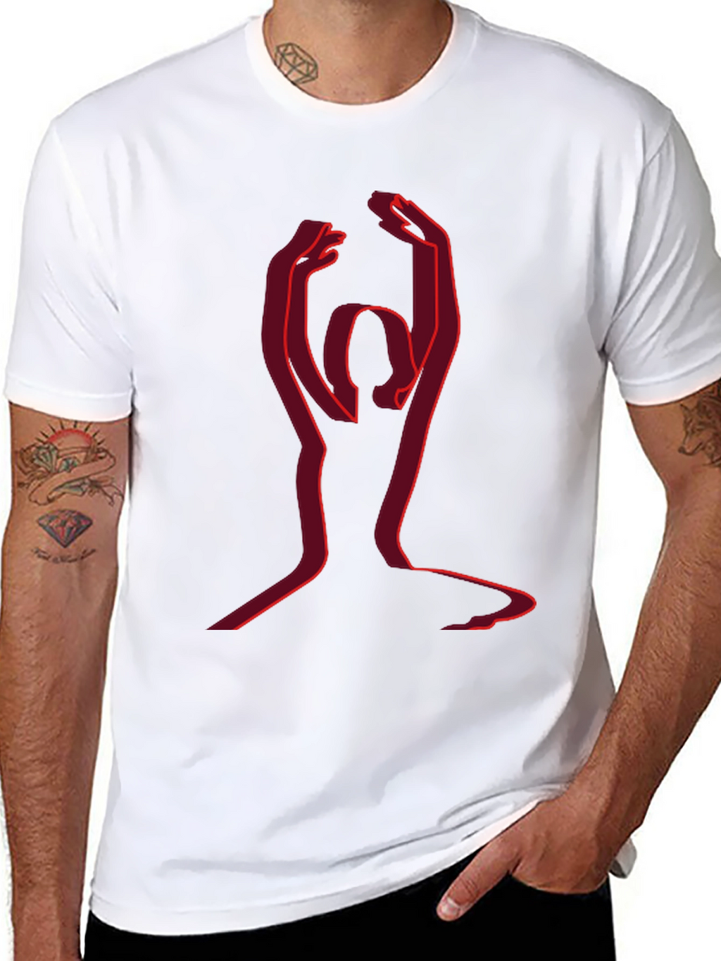 Yoga Silhouette Graphic Tee - Black