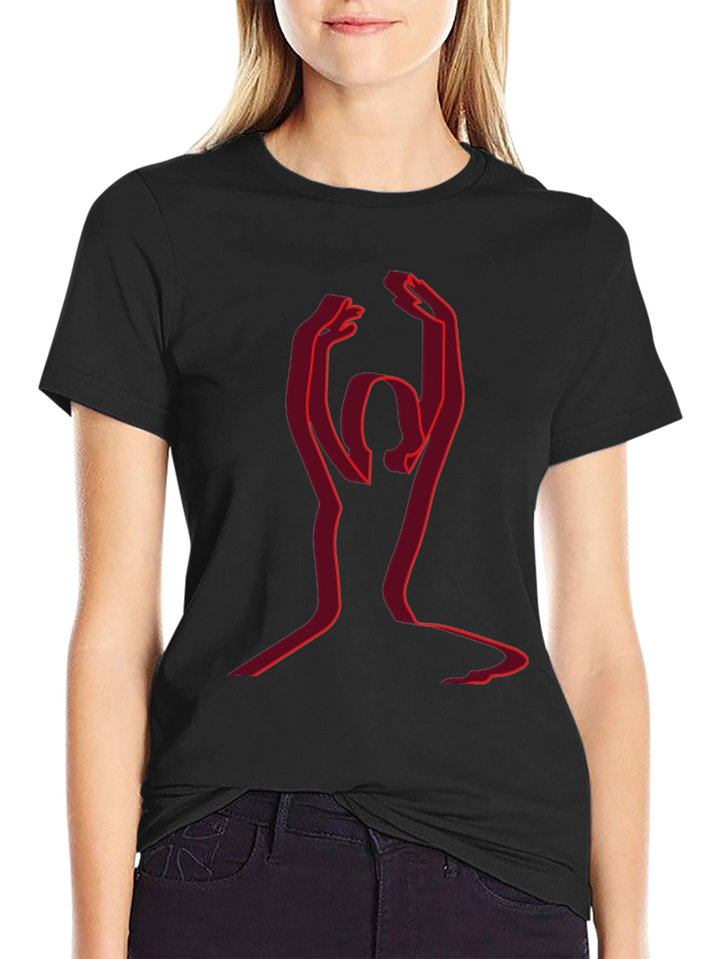 Yoga Silhouette Graphic Tee - Black