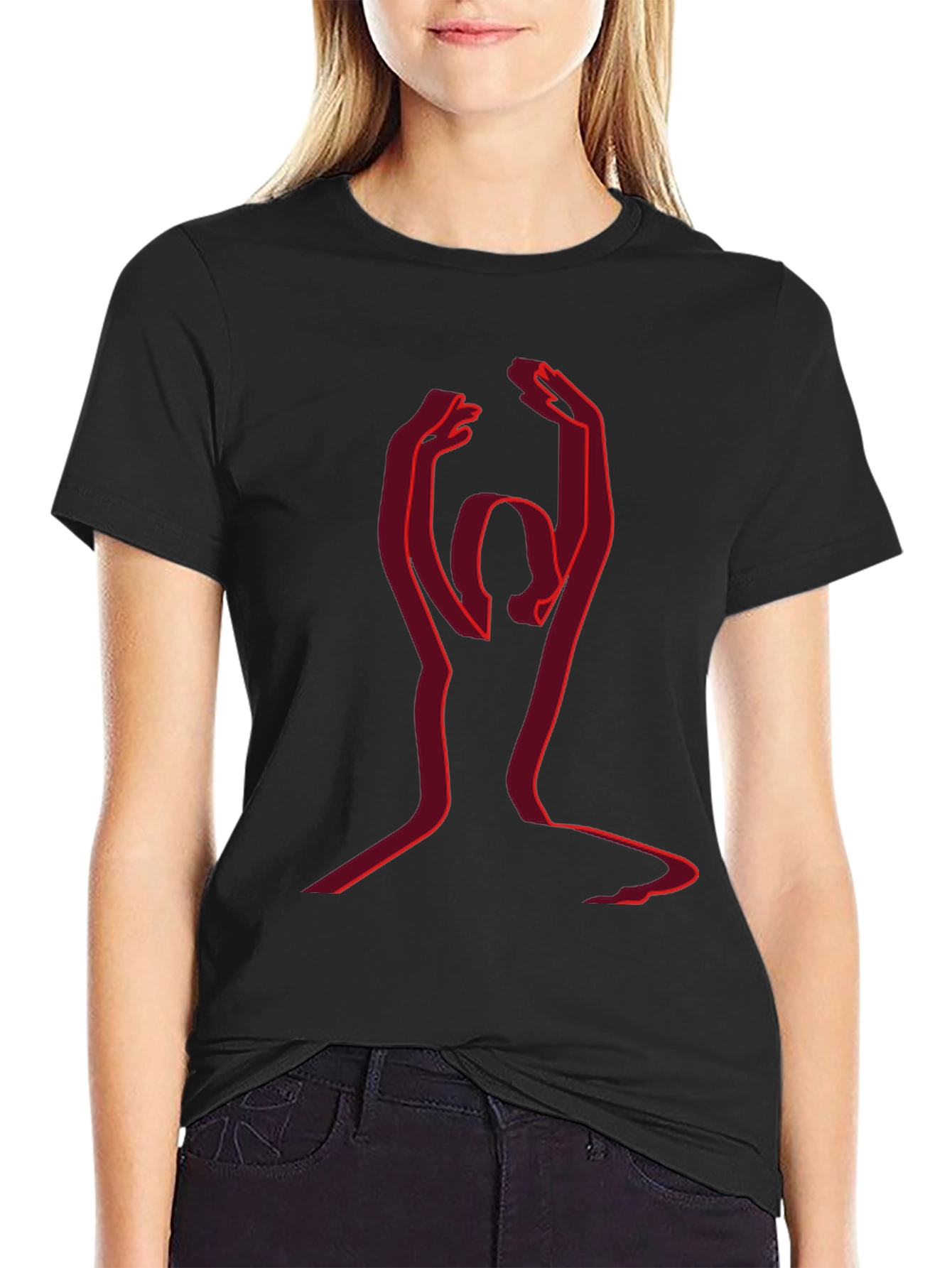 Yoga Silhouette Graphic Tee - Black