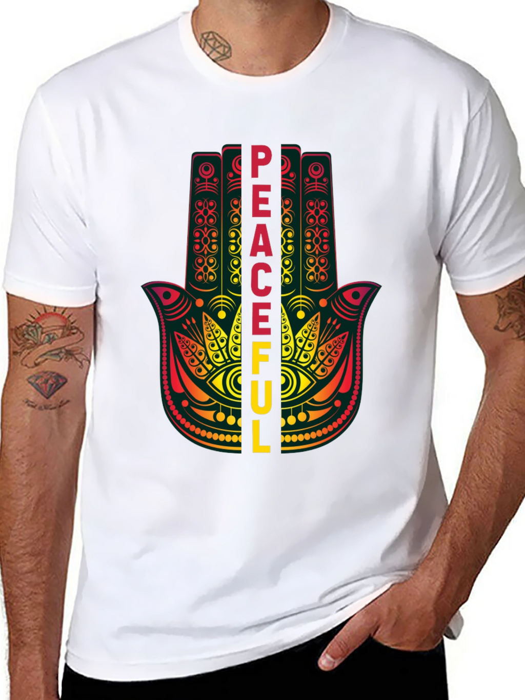 Peaceful Hamsa Hand Graphic T-Shirt