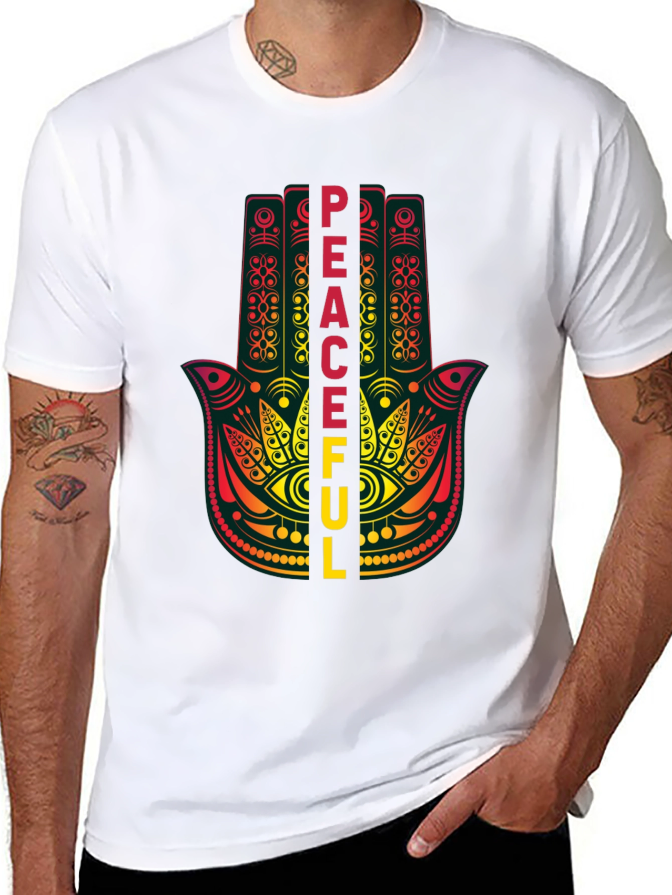 Peaceful Hamsa Hand Graphic T-Shirt