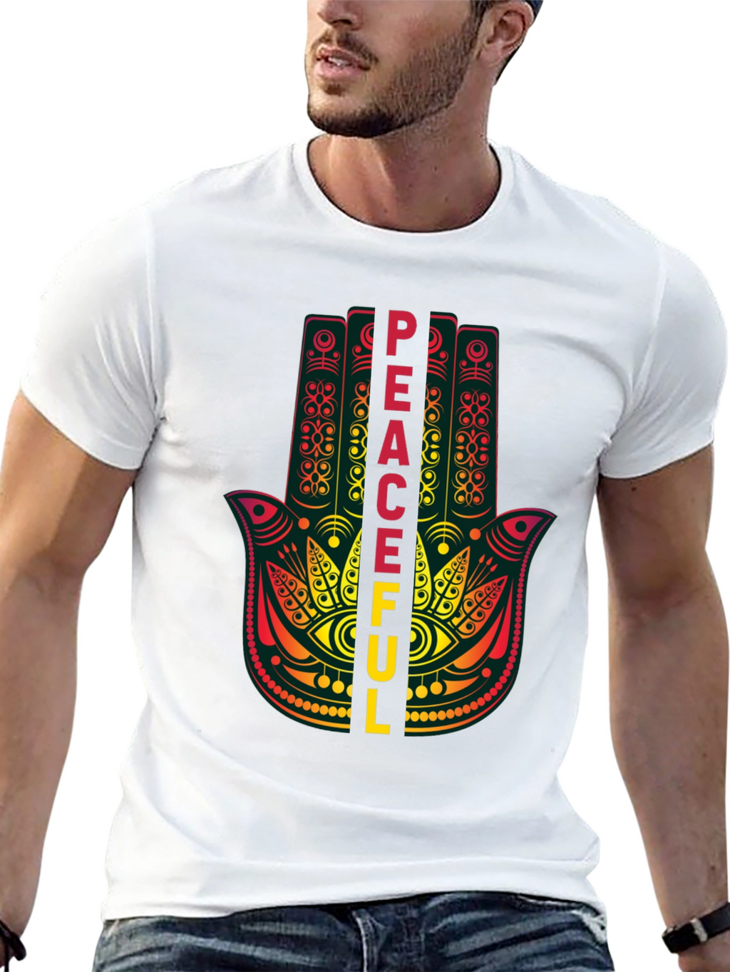 Peaceful Hamsa Hand Graphic T-Shirt