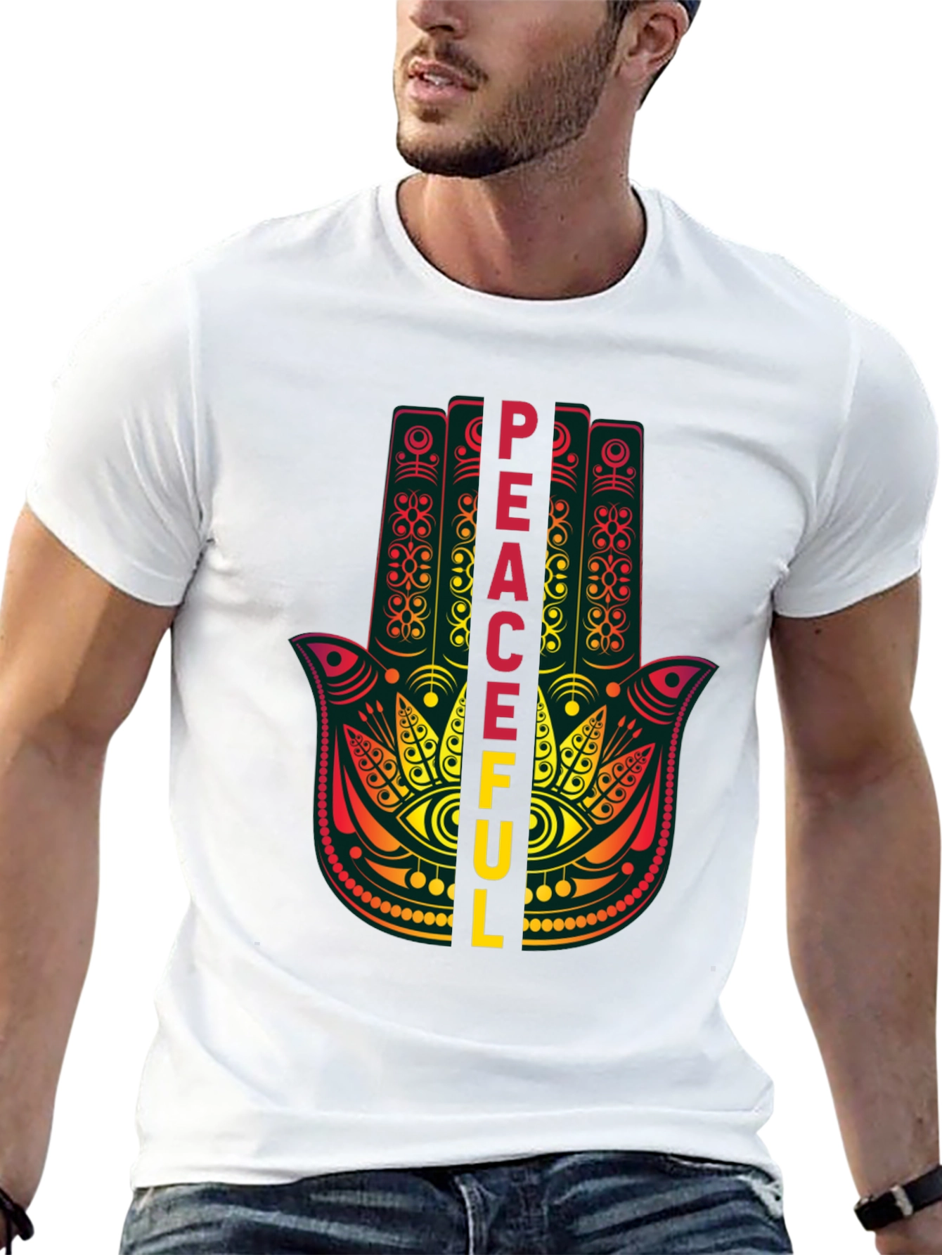 Peaceful Hamsa Hand Graphic T-Shirt